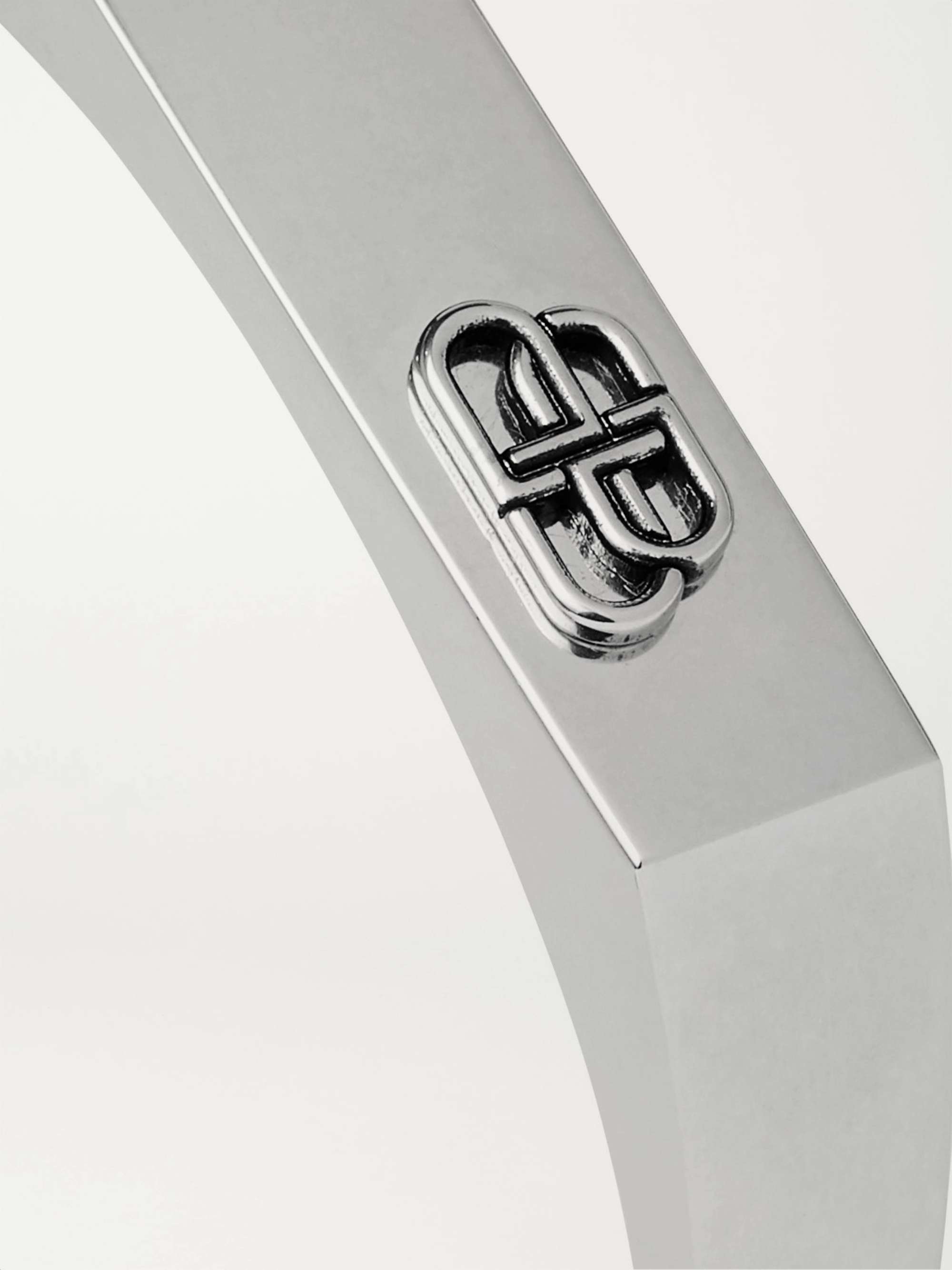 BALENCIAGA Logo-Detailed Silver-Tone Cuff
