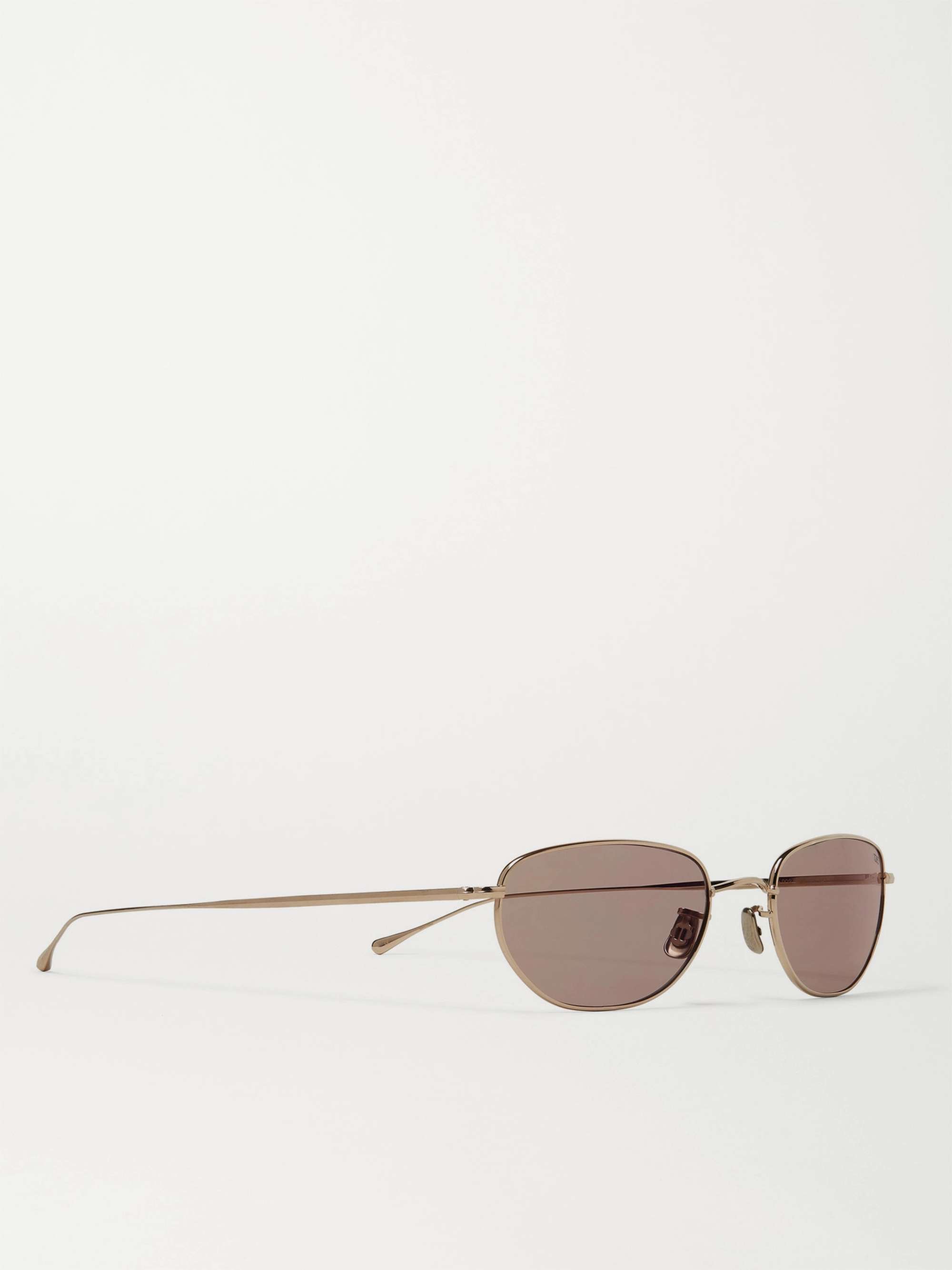 EYEVAN 7285 Oval-Frame Gold-Tone Titanium Sunglasses