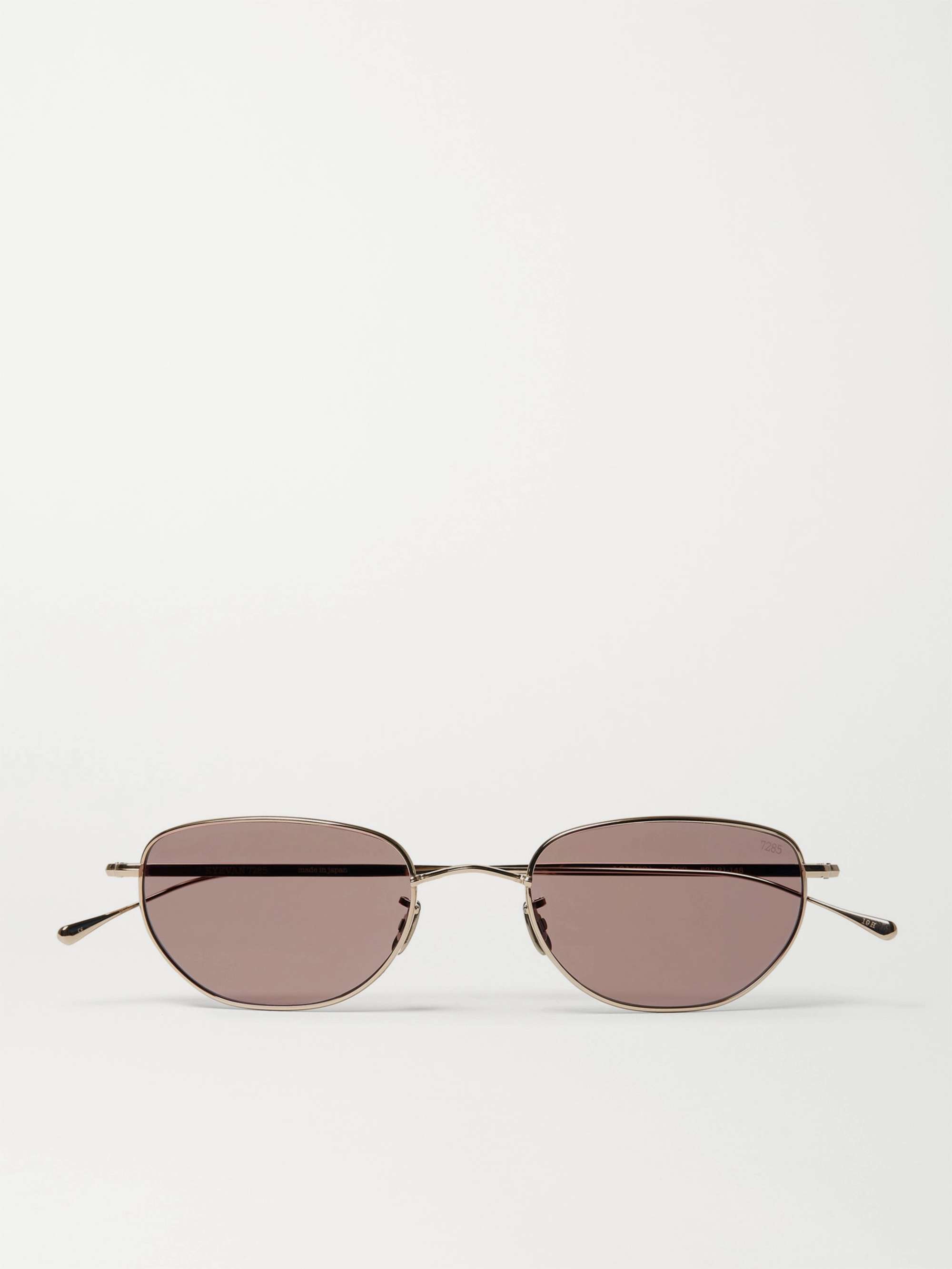 EYEVAN 7285 Oval-Frame Gold-Tone Titanium Sunglasses