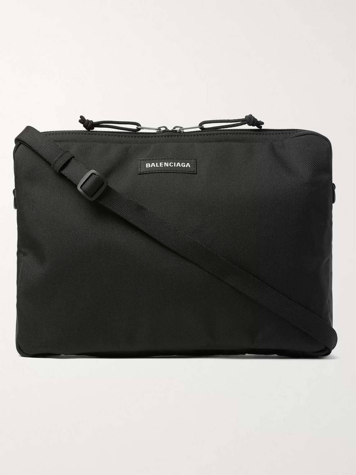 Balenciaga Canvas Messenger Bag In Black