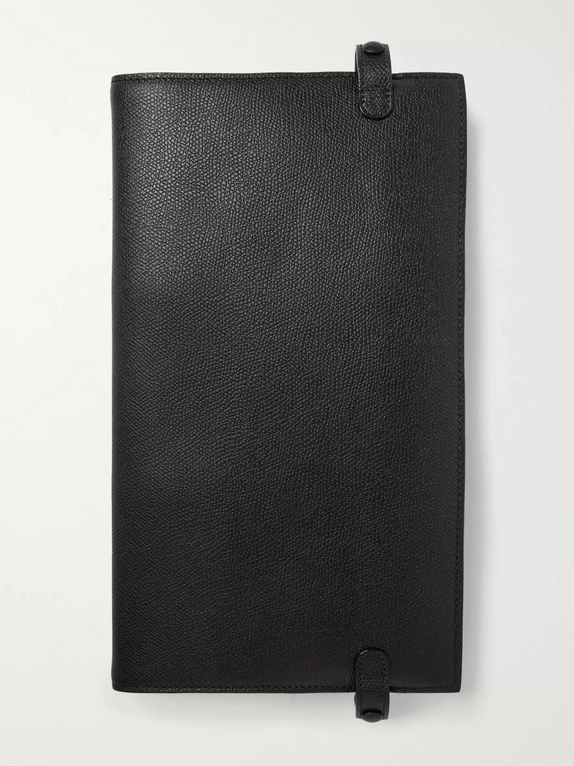 Valextra Pebble-grain Leather Tech Case In Black