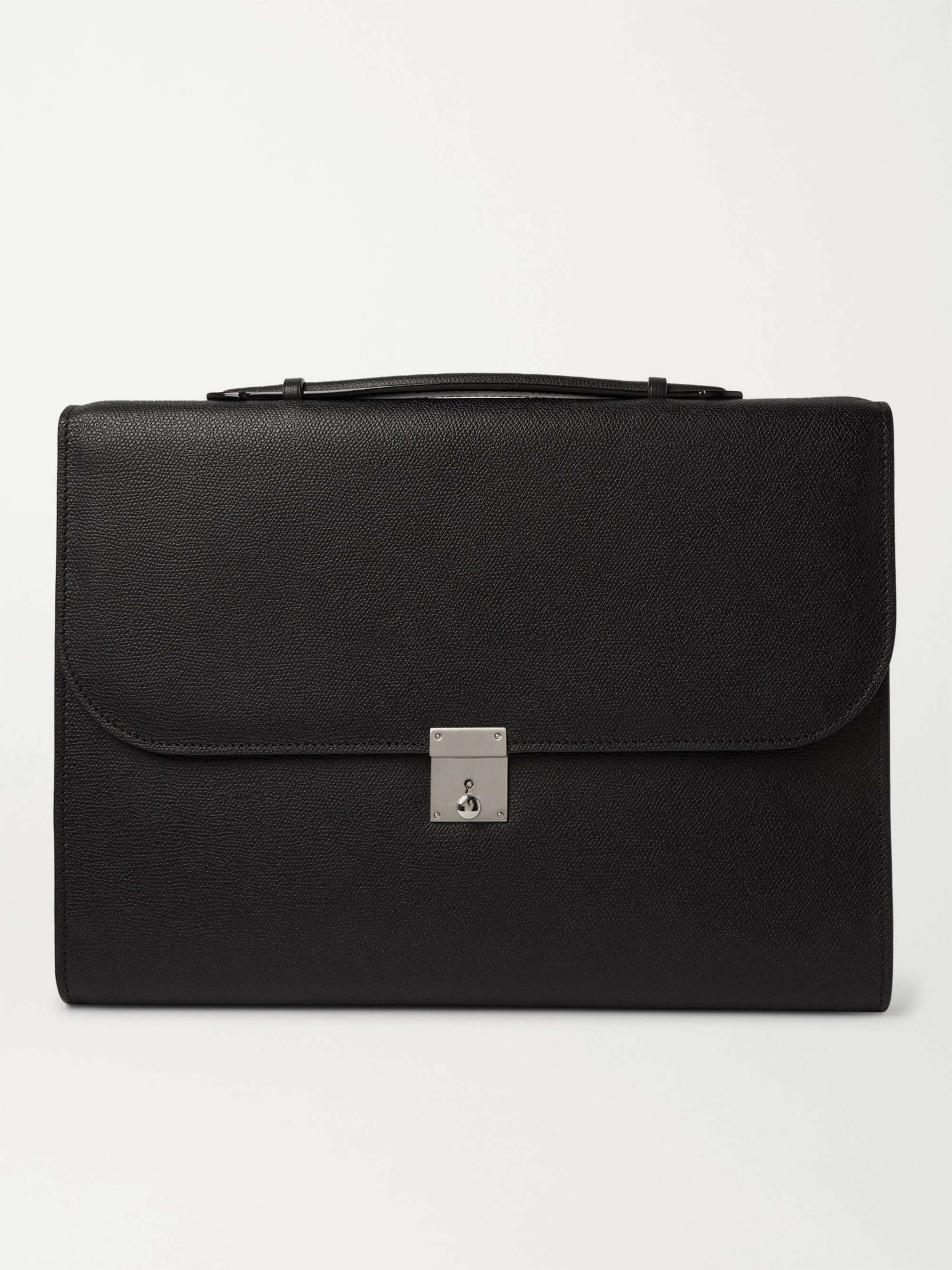 VALEXTRA Pebble-Grain Leather Briefcase