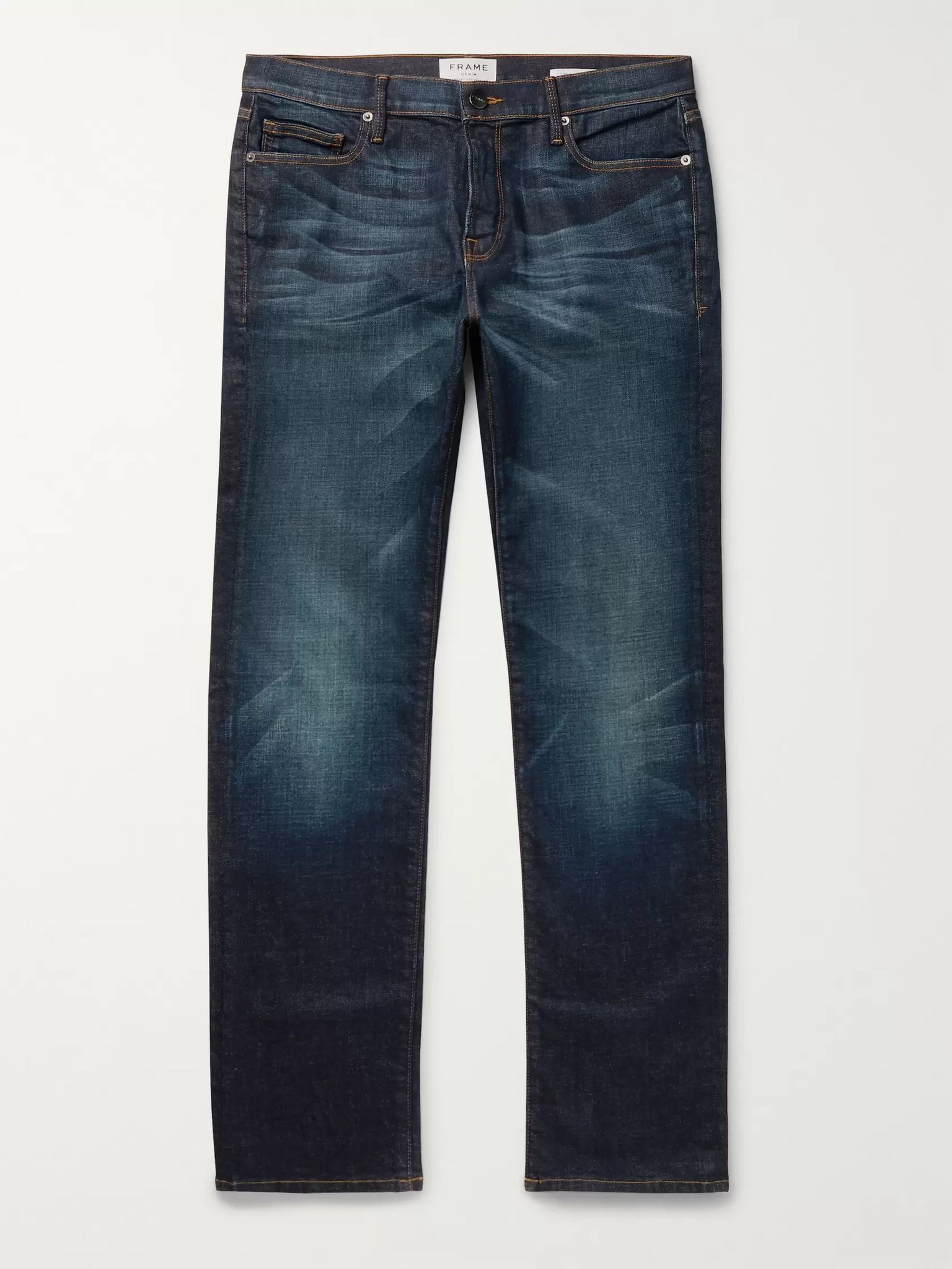 Indigo L'Homme Skinny-Fit Stretch-Denim Jeans | FRAME | MR PORTER