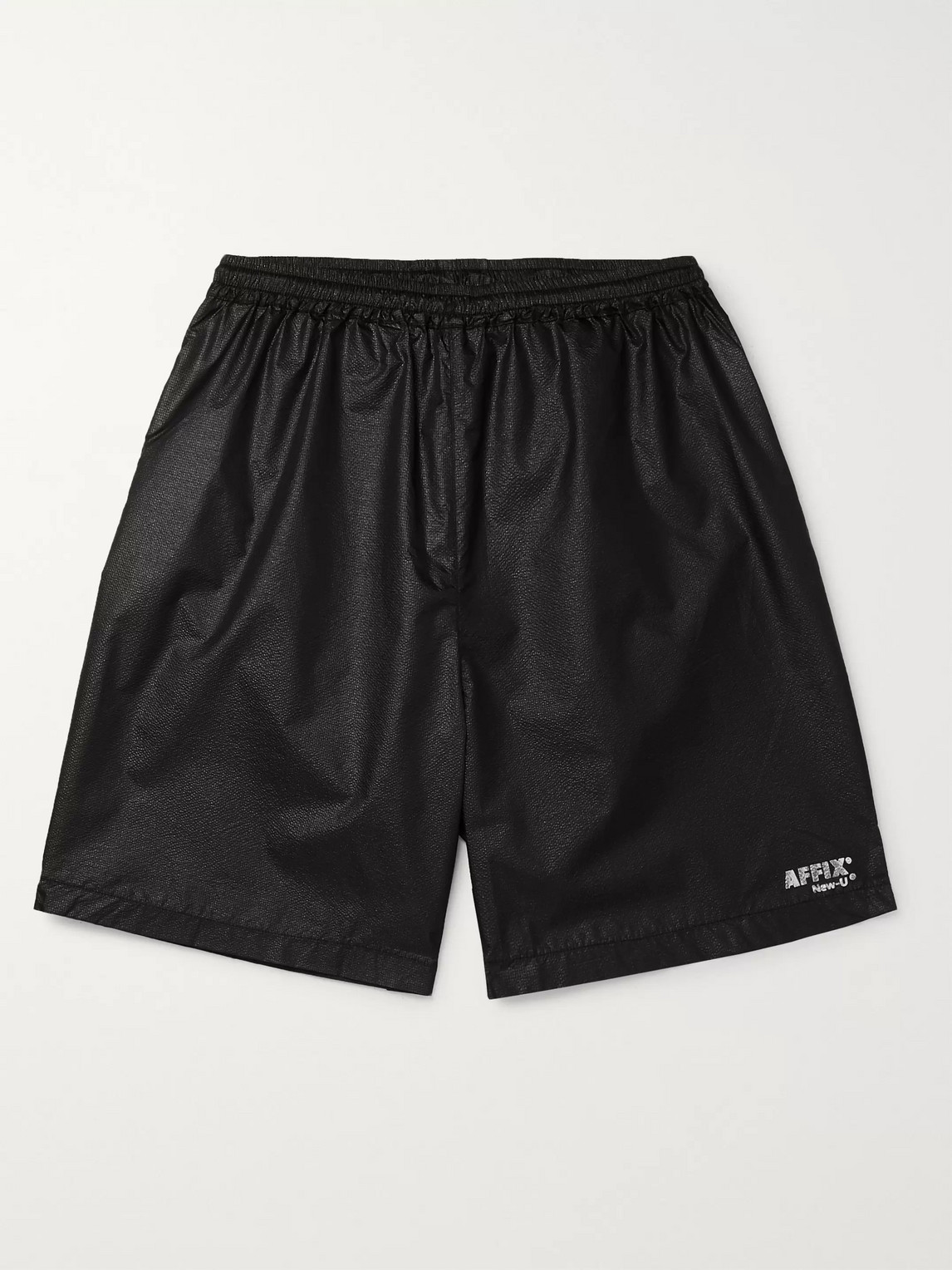 Affix Logo-print Textured-nylon Shorts In Black