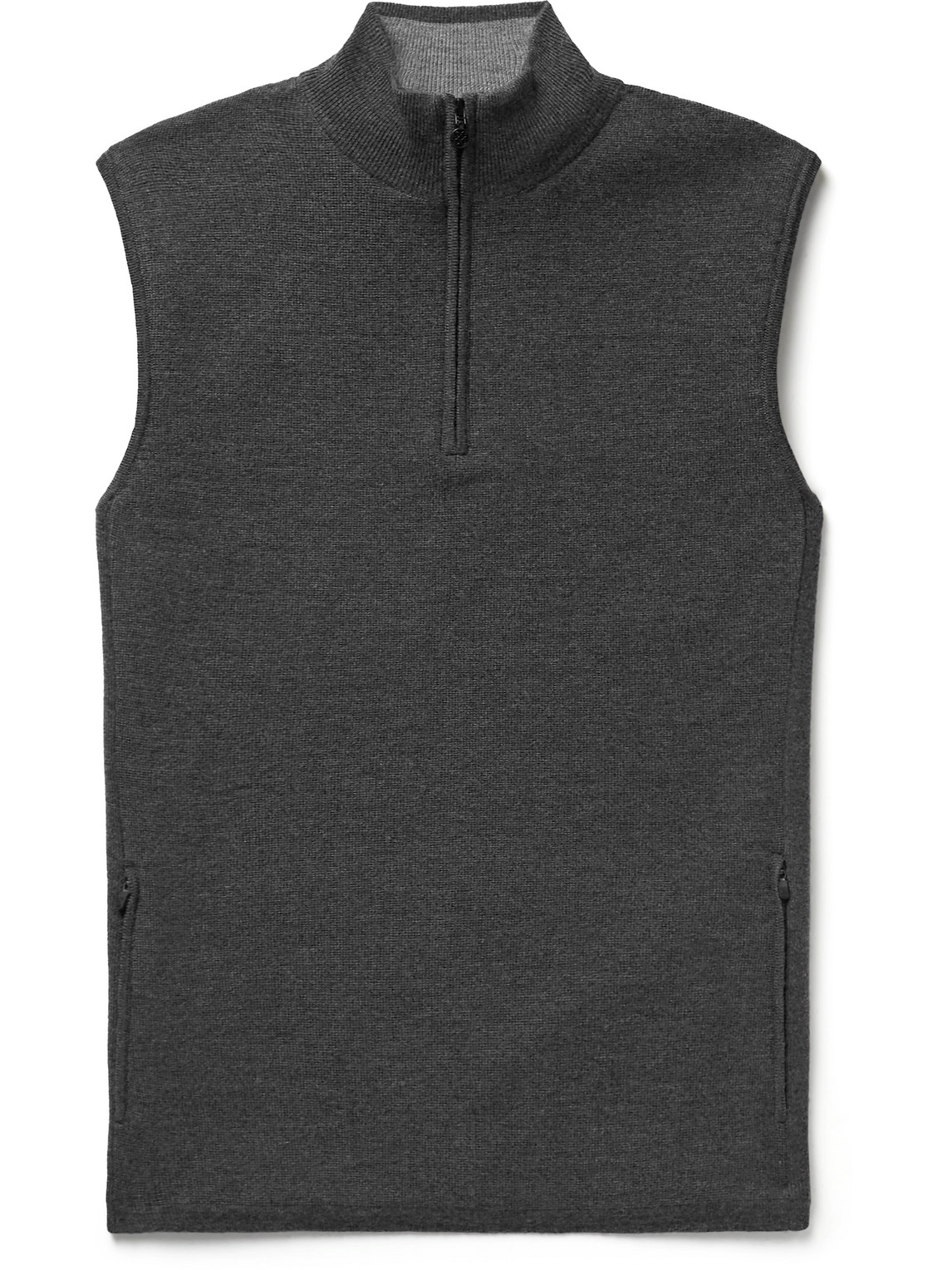 G/fore Dunes Slim-fit Wool Half-zip Golf Sweater Vest In Gray | ModeSens