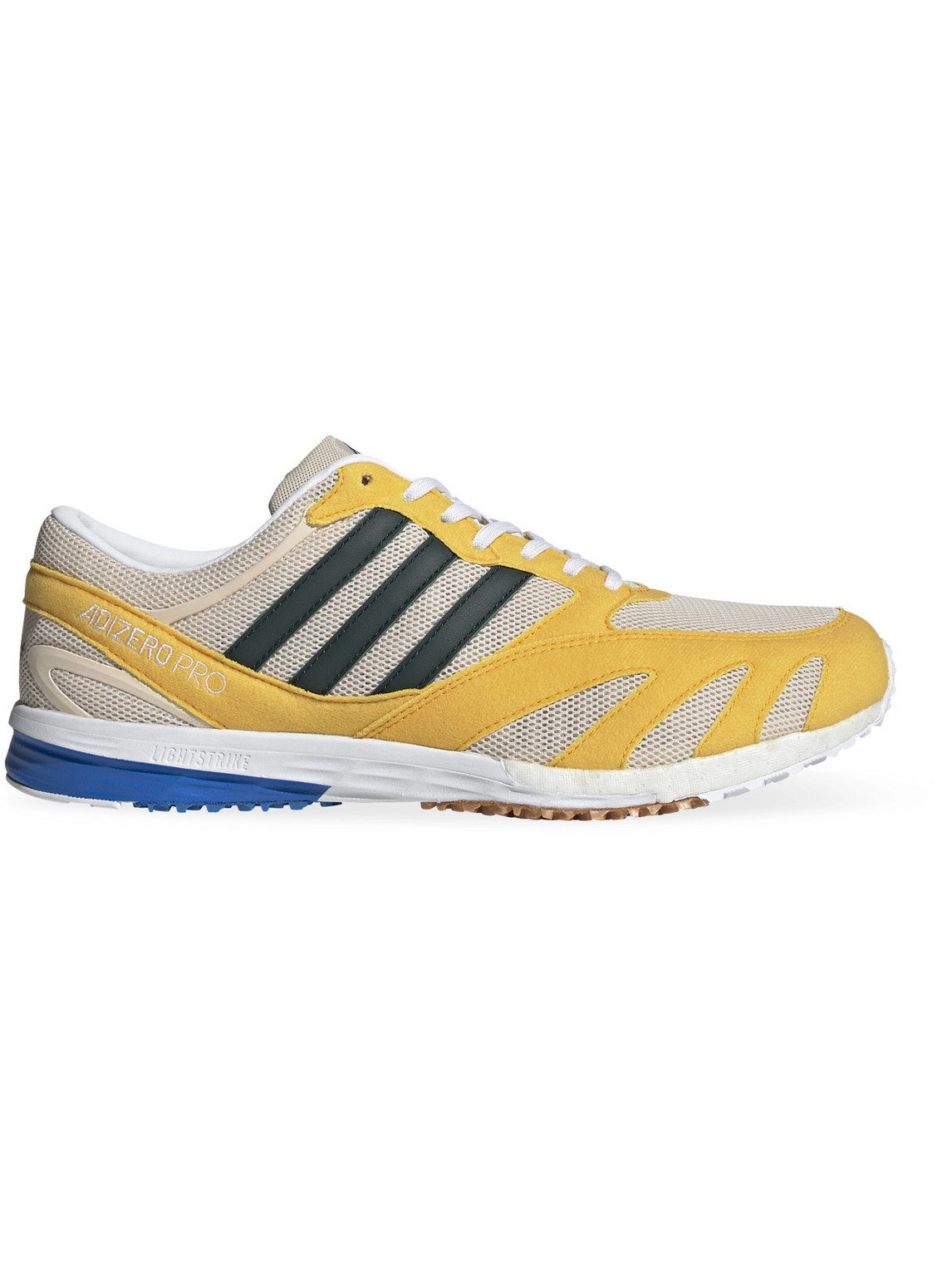Adidas Consortium Noah Lab Race Leather-trimmed Mesh And Faux Suede Sneakers In Yellow