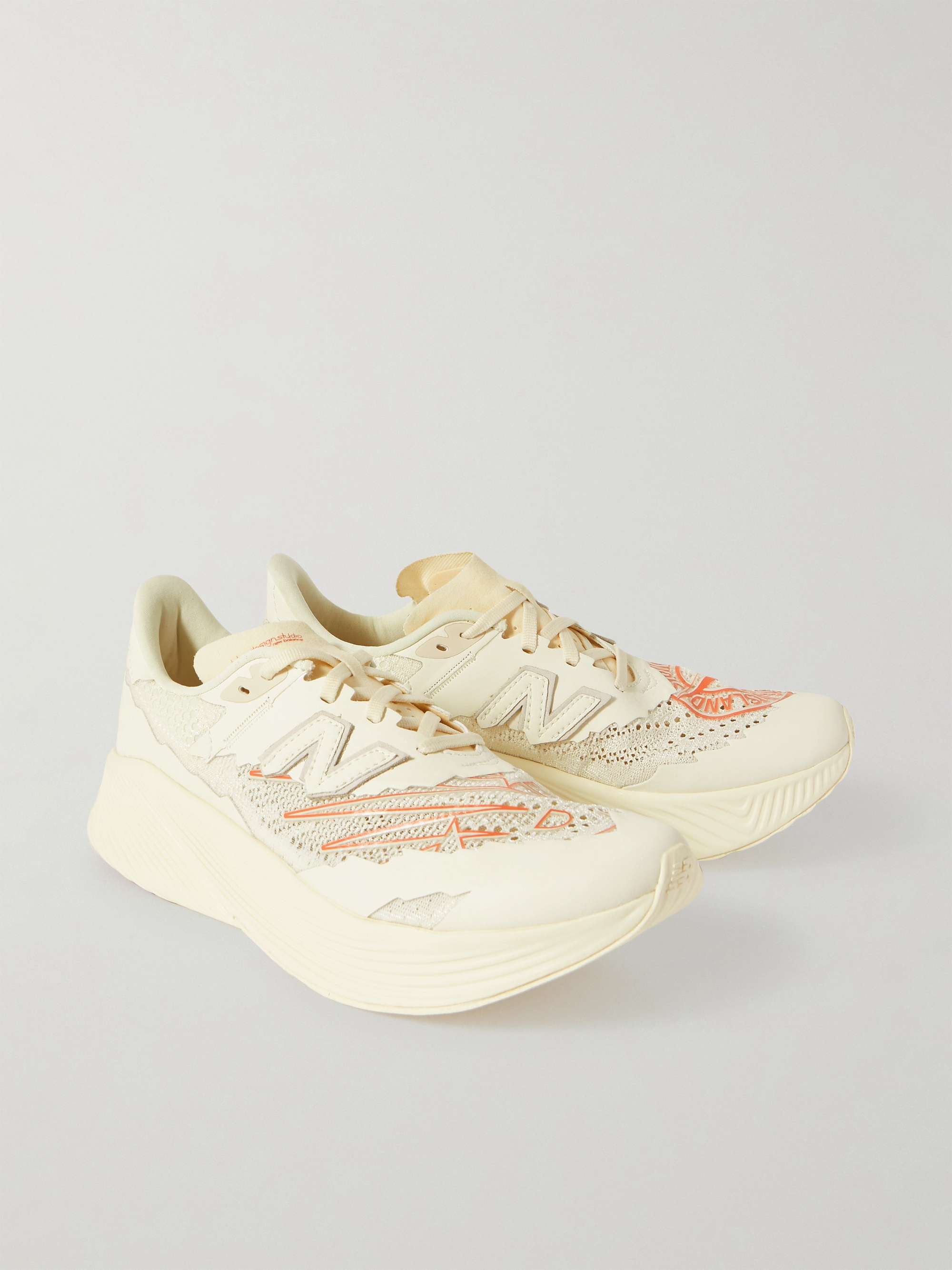 NEW BALANCE + Stone Island RC Elite_SI Rubber-Trimmed Stretch-Knit Sneakers