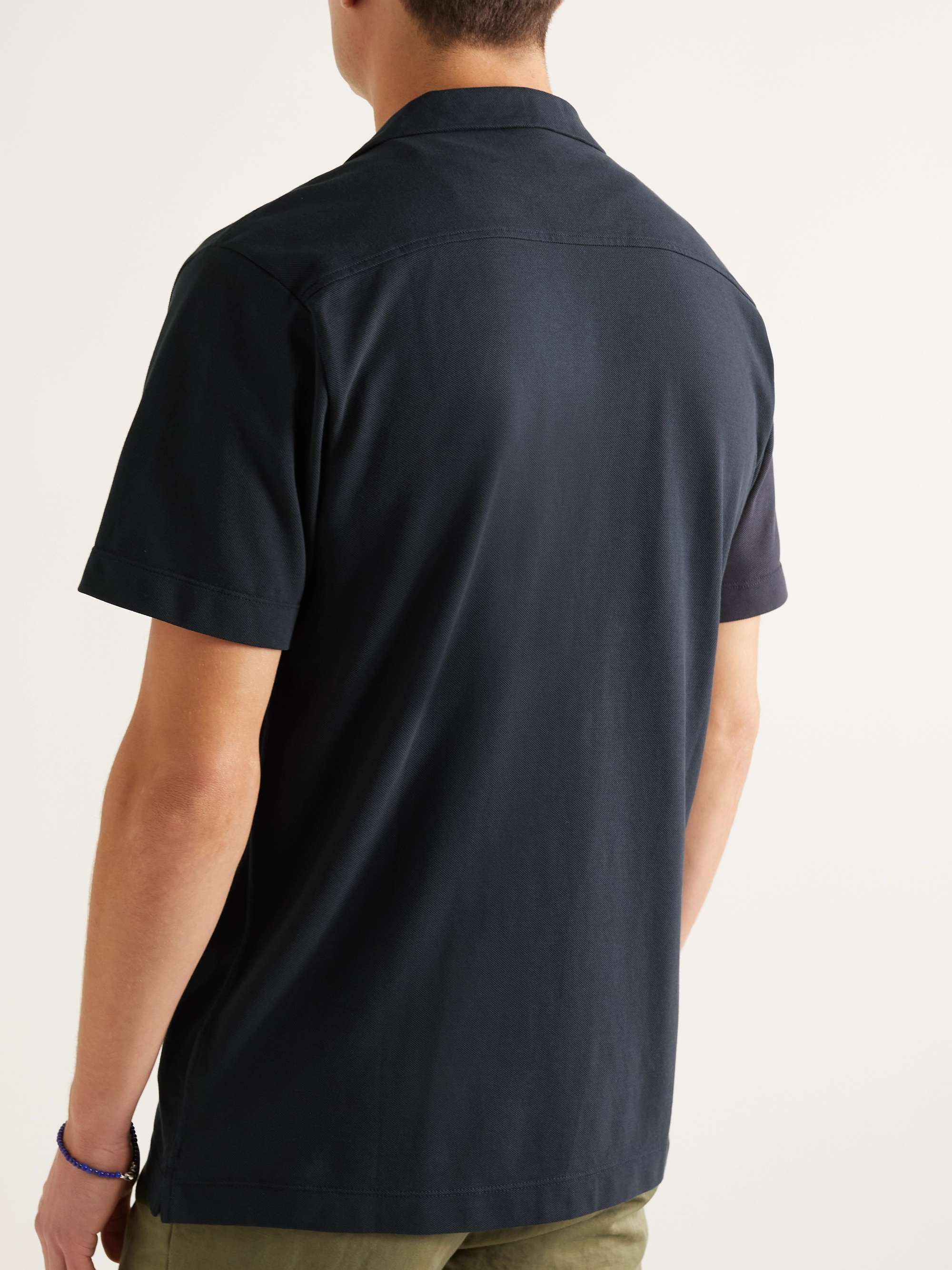 HAMILTON AND HARE Slim-Fit Camp-Collar Cotton-Piqué Shirt