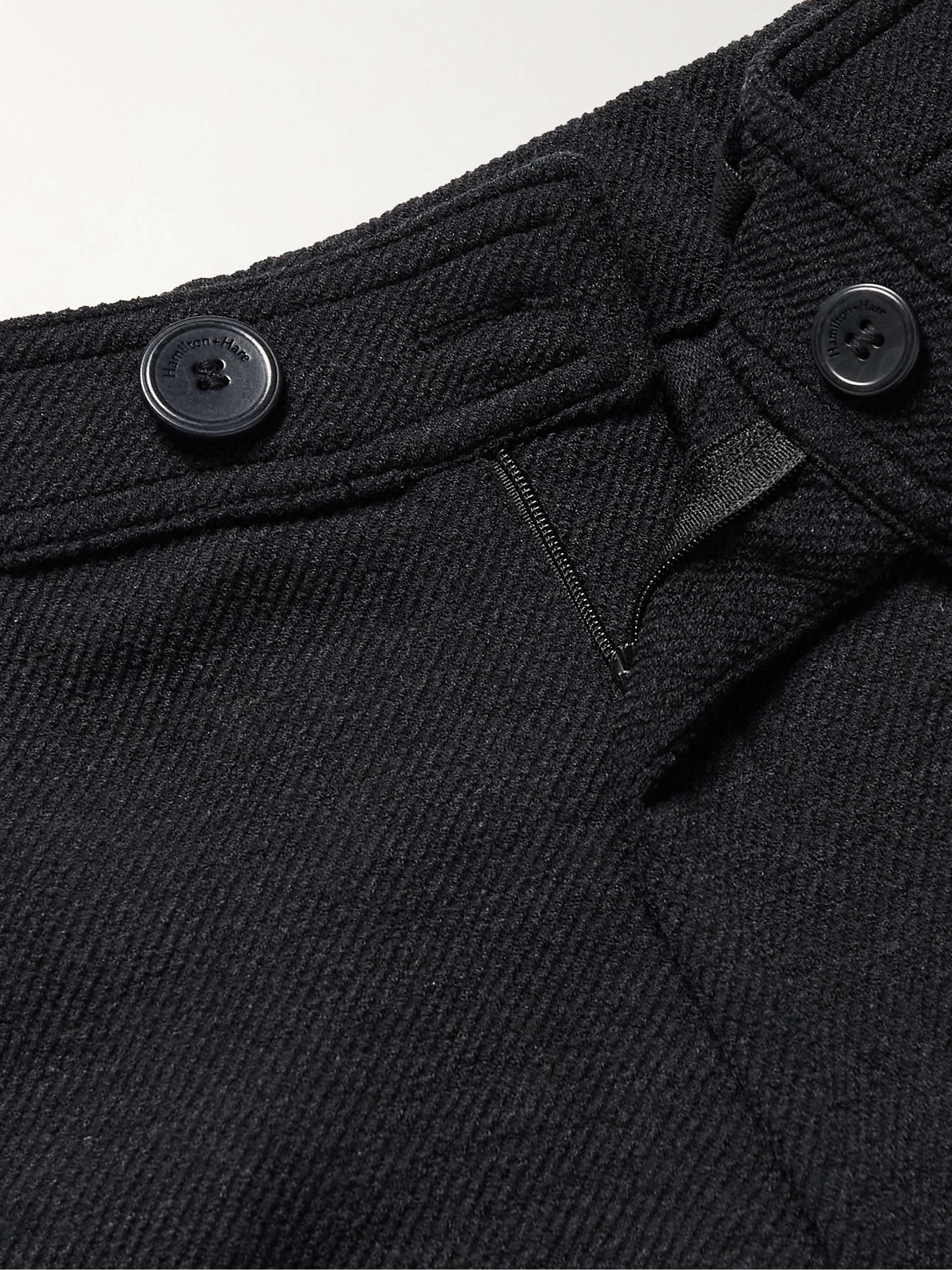 HAMILTON AND HARE Luxe Lounge Slim-Fit Merino Wool-Jersey Trousers