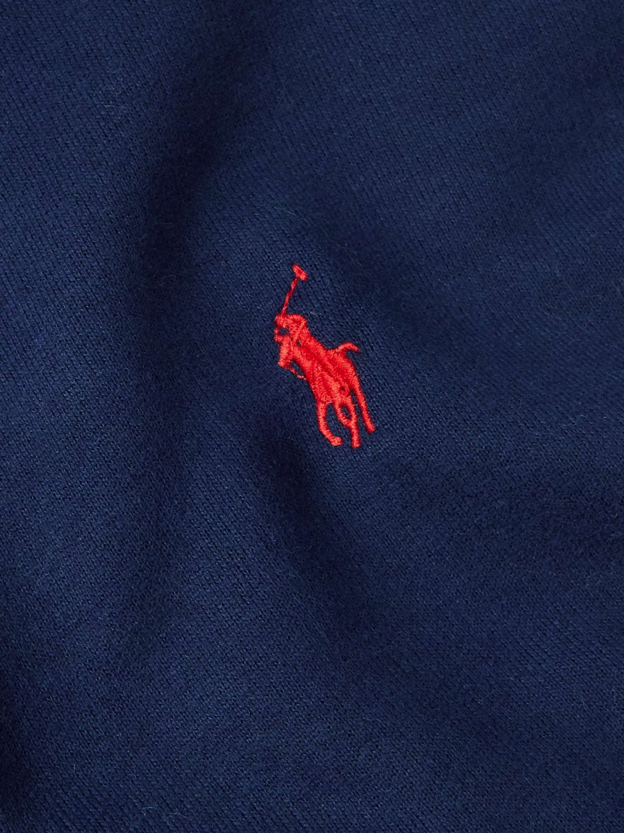 POLO RALPH LAUREN Logo-Embroidered Cotton-Blend Jersey Half-Zip Sweatshirt