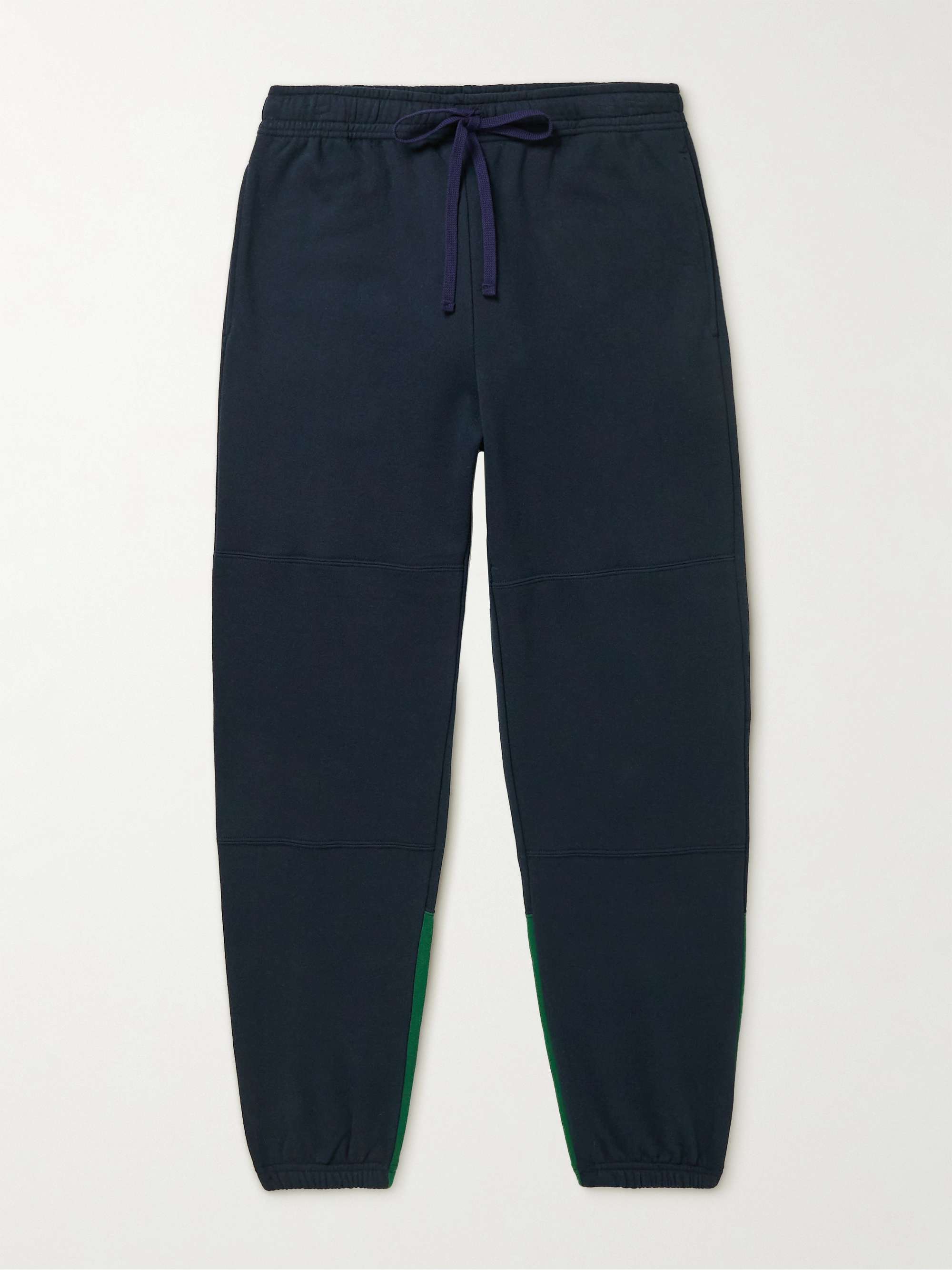 ALOYE Tapered Colour-Block Cotton-Jersey Sweatpants