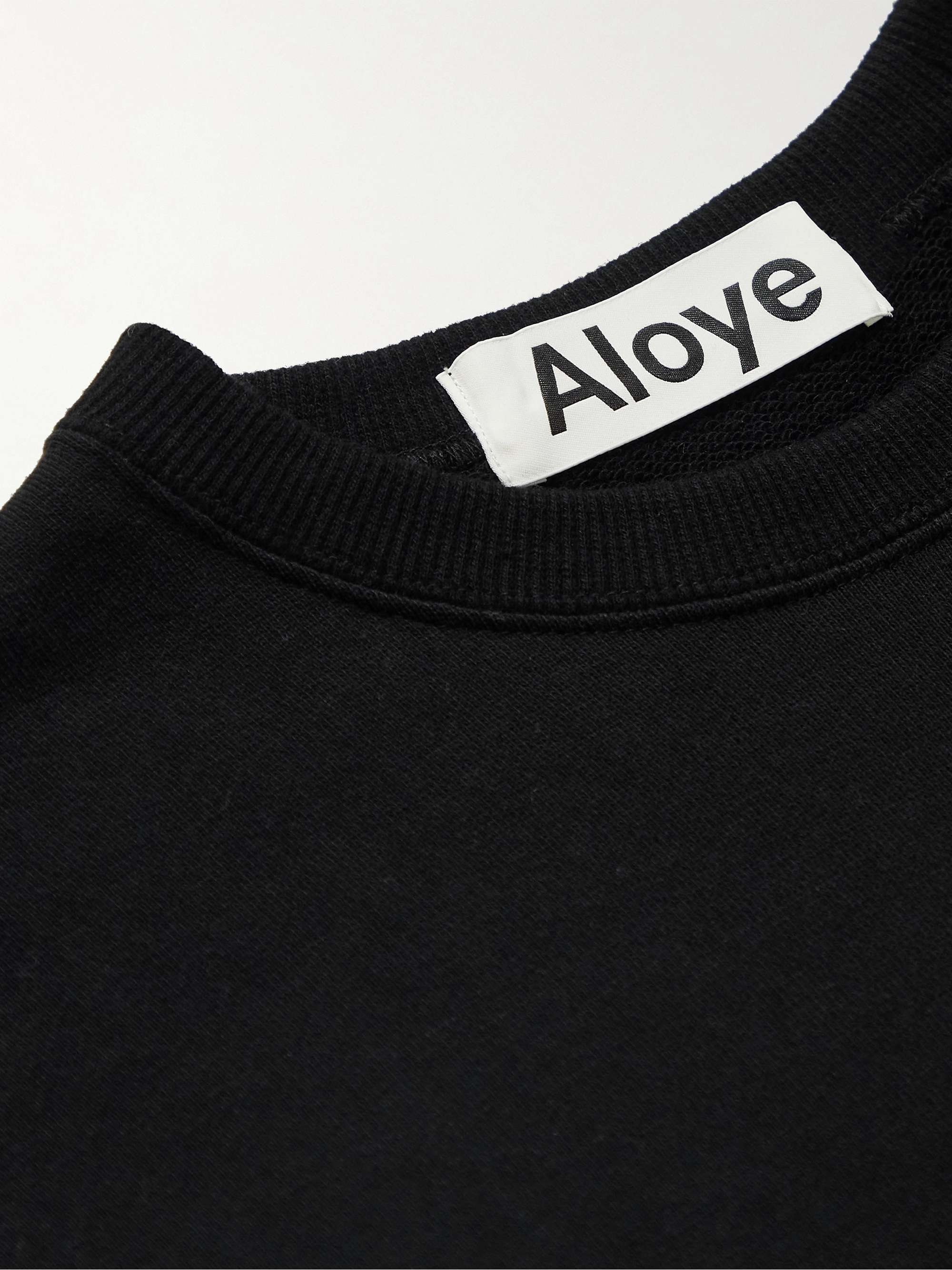 ALOYE Panelled Stretch-Knit and Cotton-Jersey Sweatshirt