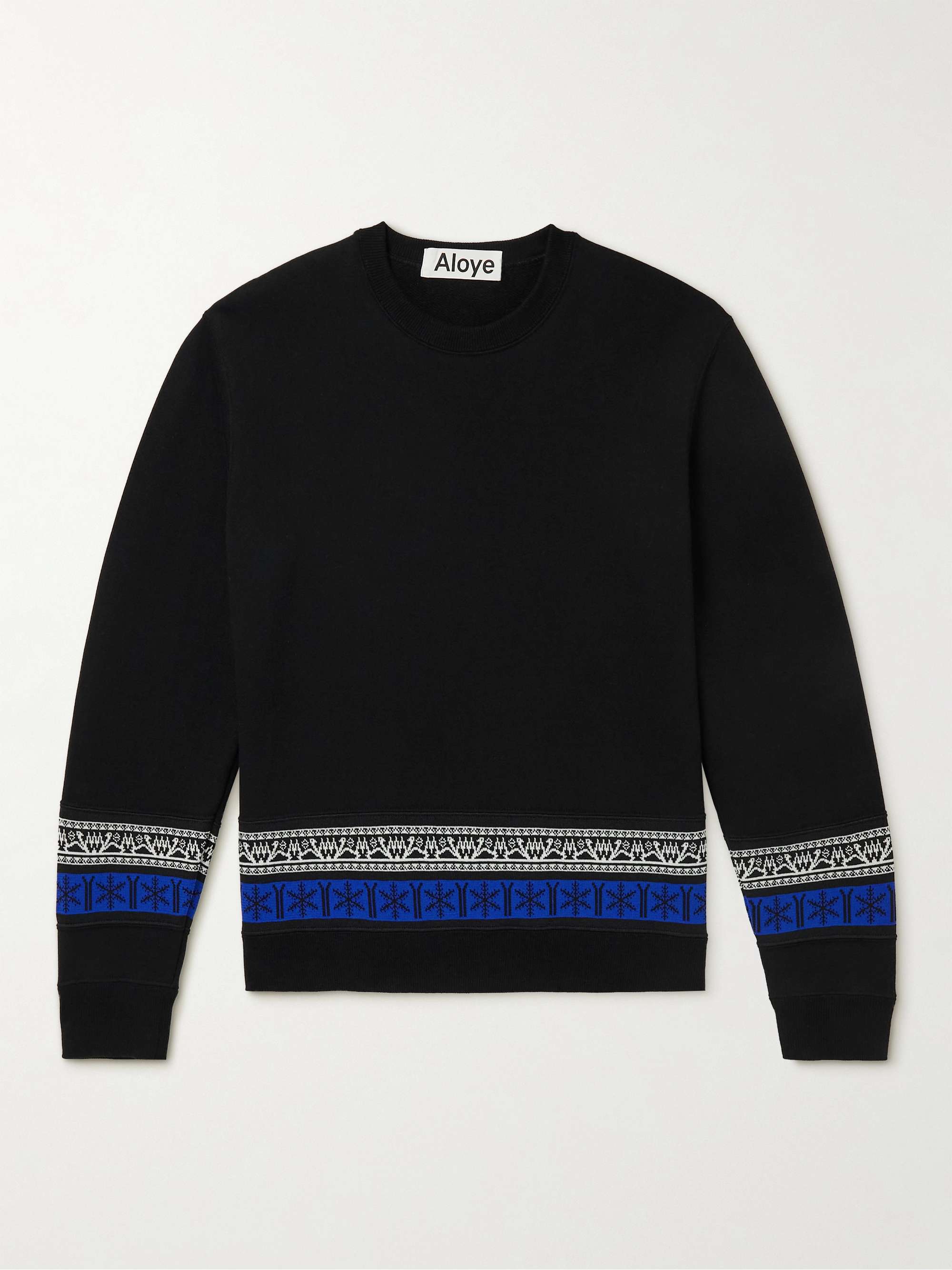 ALOYE Panelled Stretch-Knit and Cotton-Jersey Sweatshirt