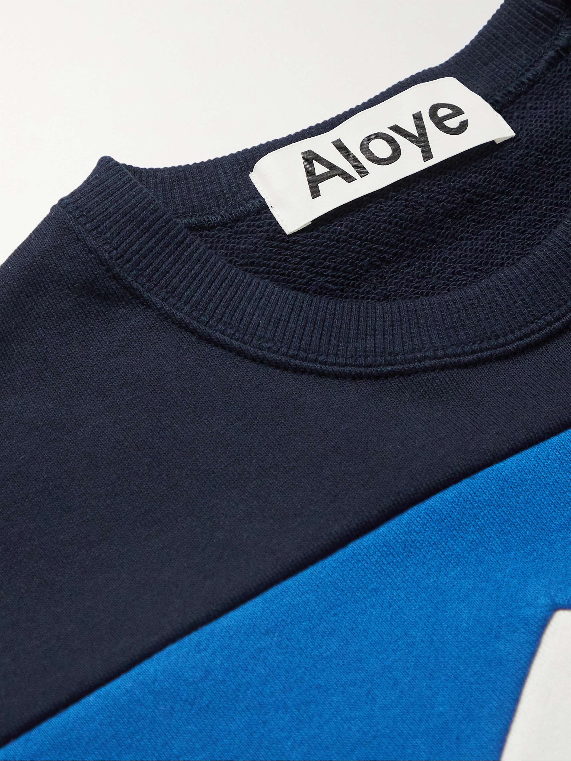 ALOYE Colour-Block Cotton-Jersey Sweatshirt