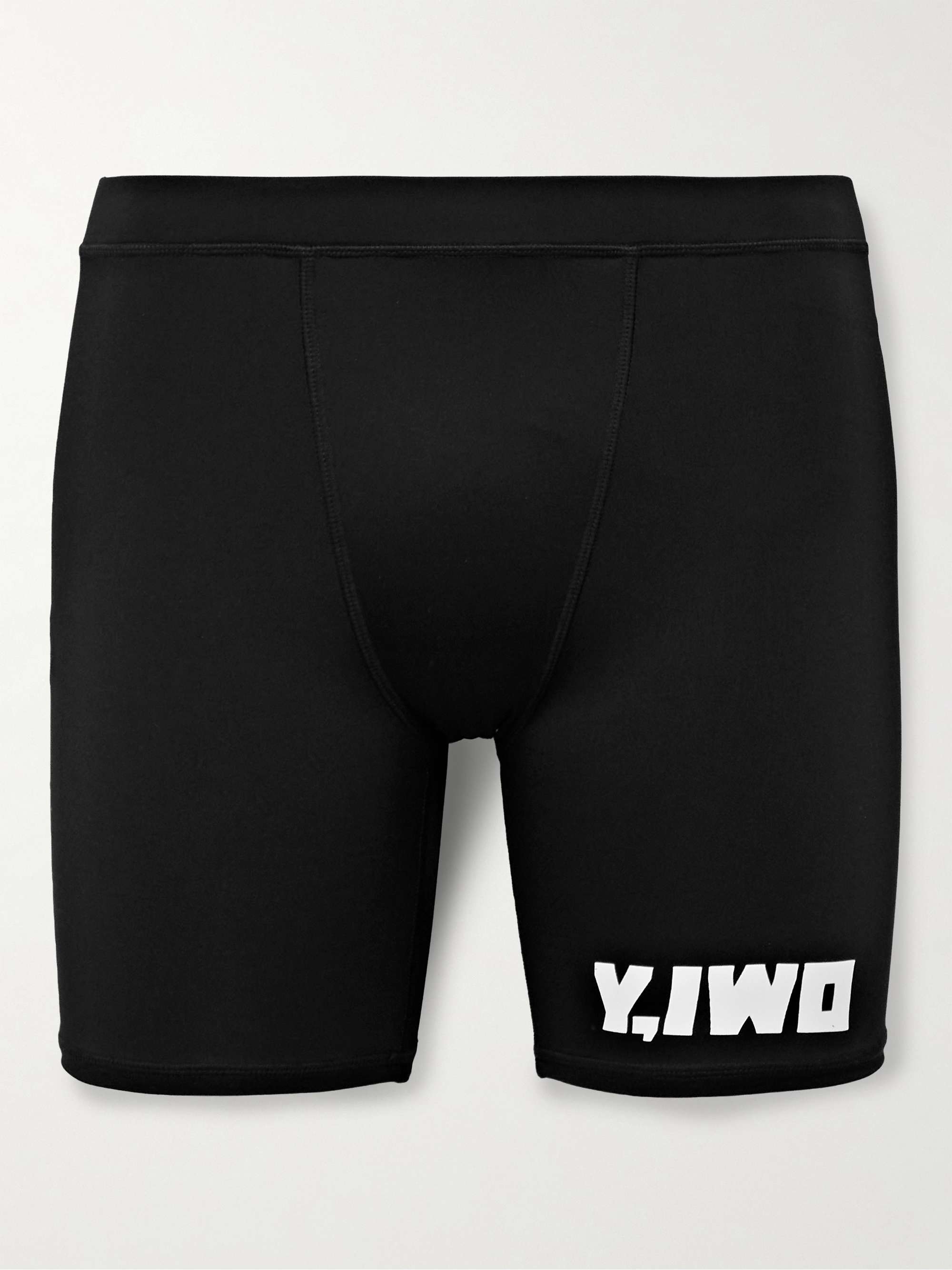 Y,IWO Logo-Print Stretch-Jersey Shorts