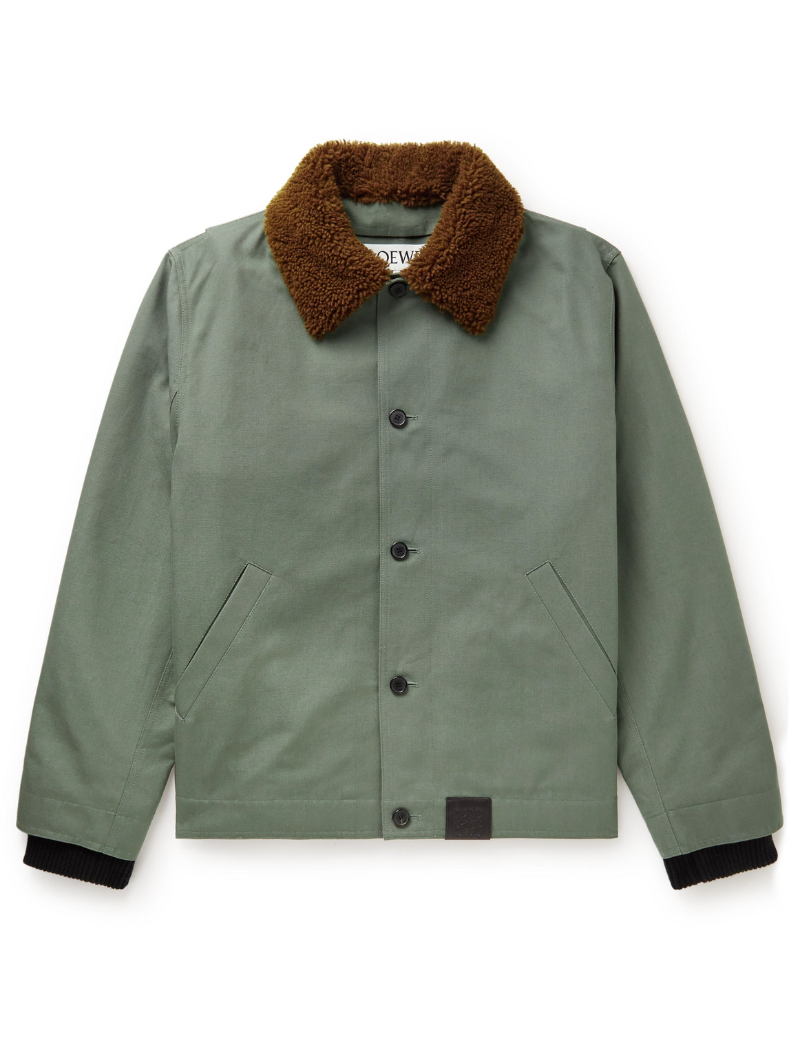 Shearling-Trimmed Cotton-Canvas Jacket