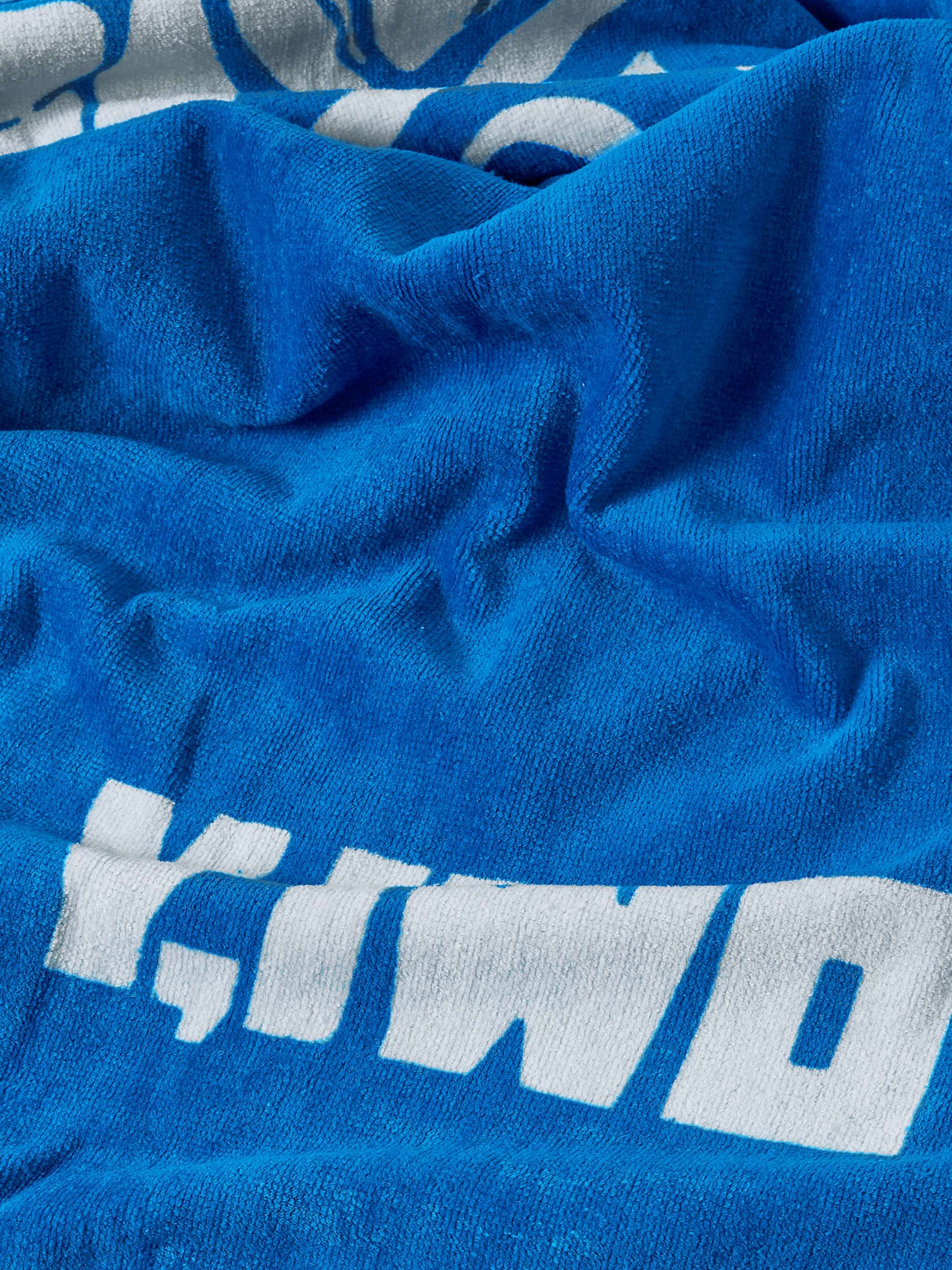 Y,IWO Logo-Jacquard Cotton-Terry Beach Towel