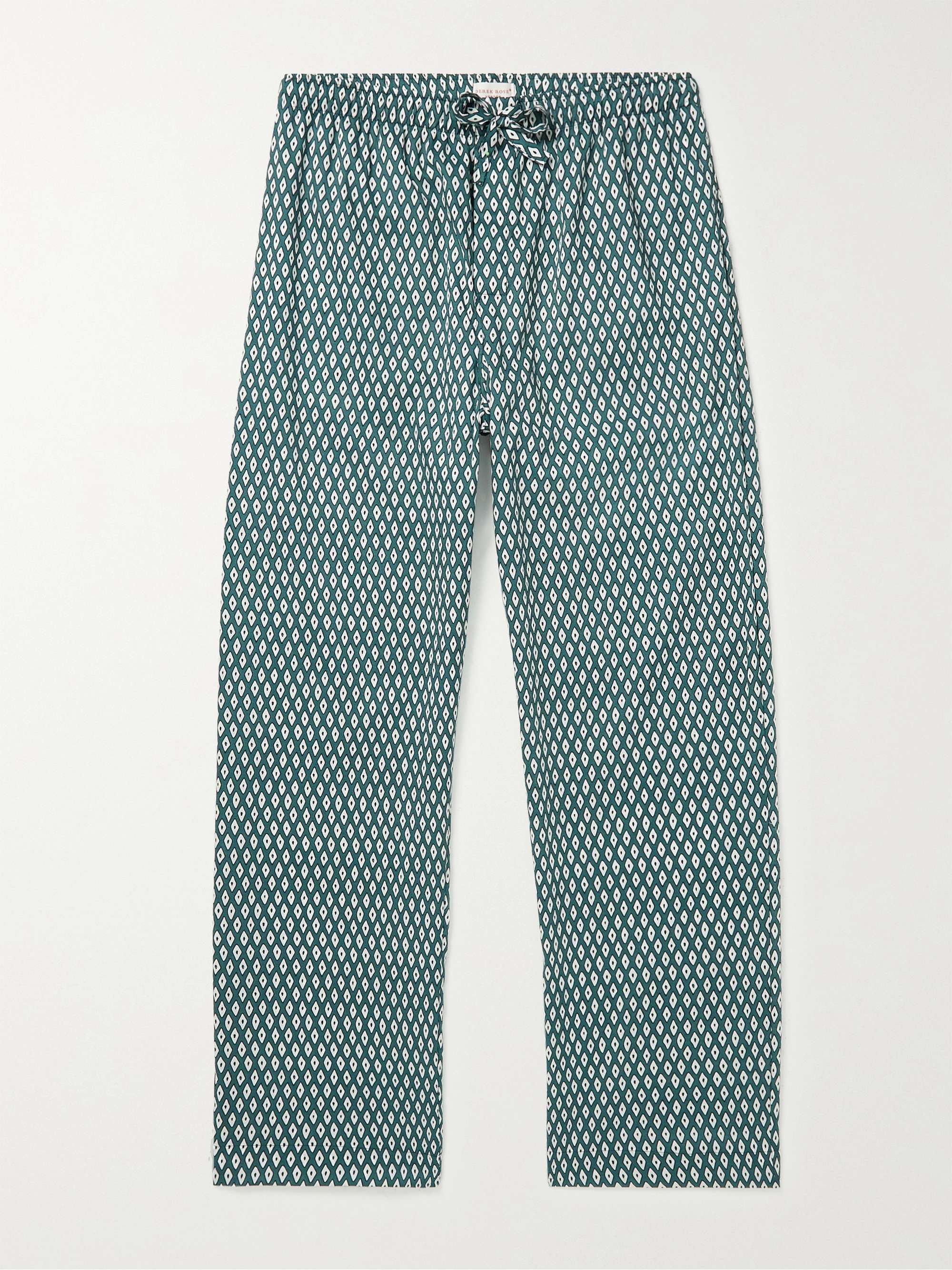 DEREK ROSE Nelson Printed Cotton-Poplin Pyjama Trousers
