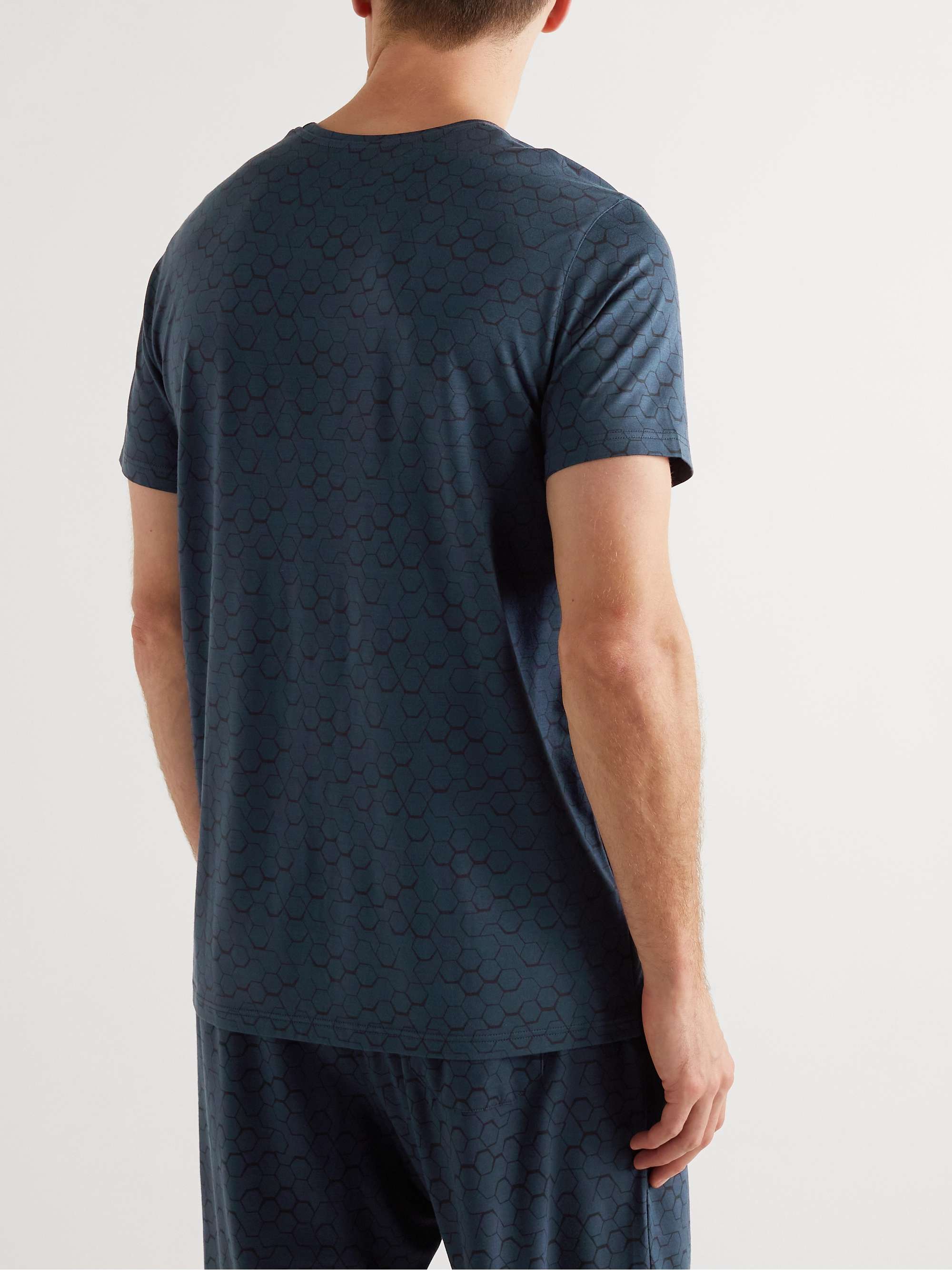 DEREK ROSE Printed Stretch-Modal T-Shirt