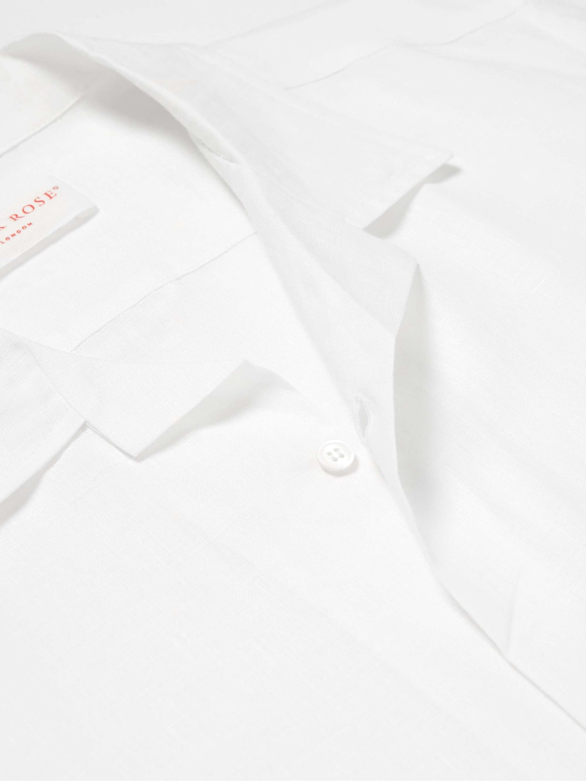 DEREK ROSE Camp-Collar Linen Shirt