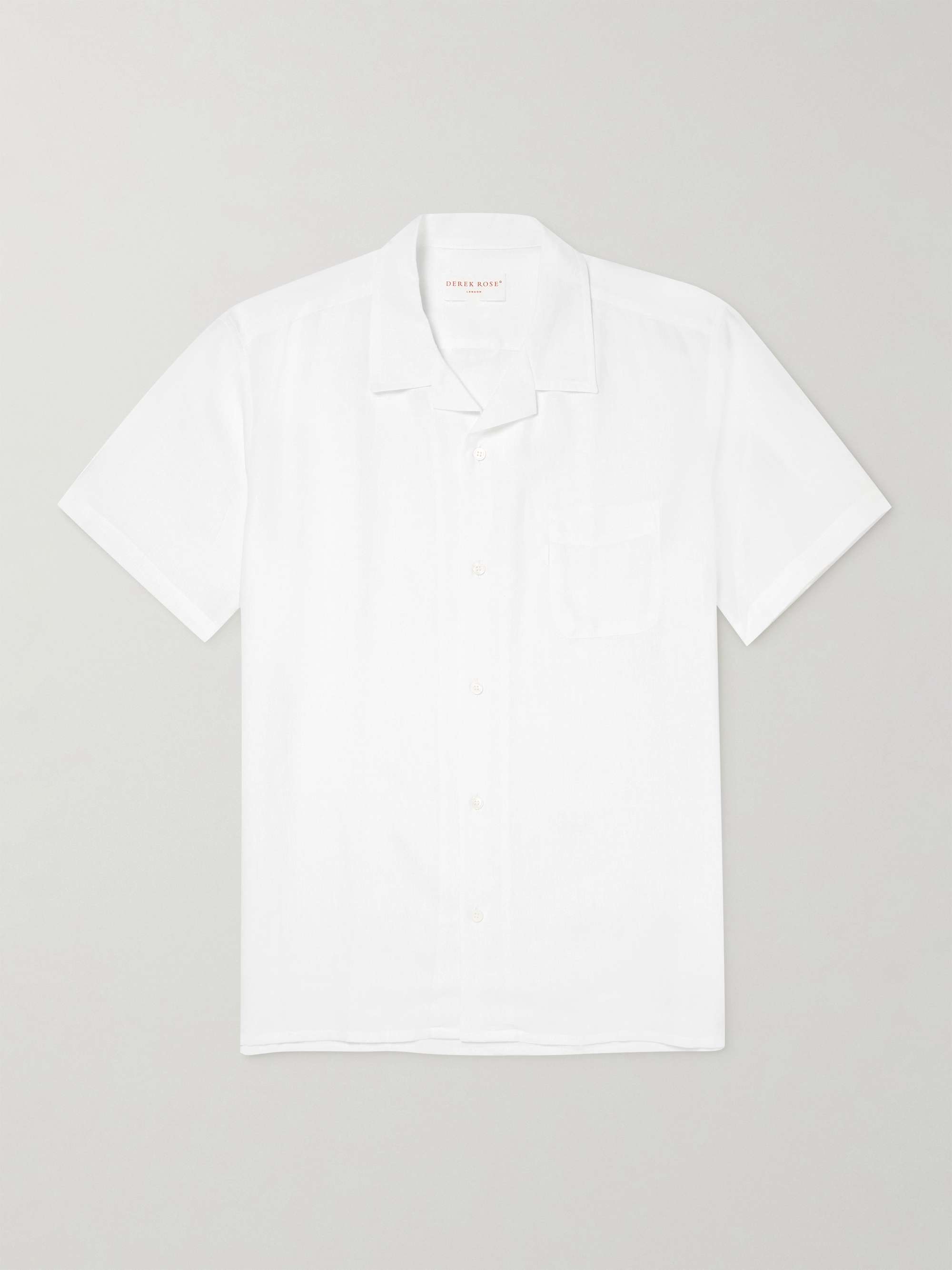DEREK ROSE Camp-Collar Linen Shirt