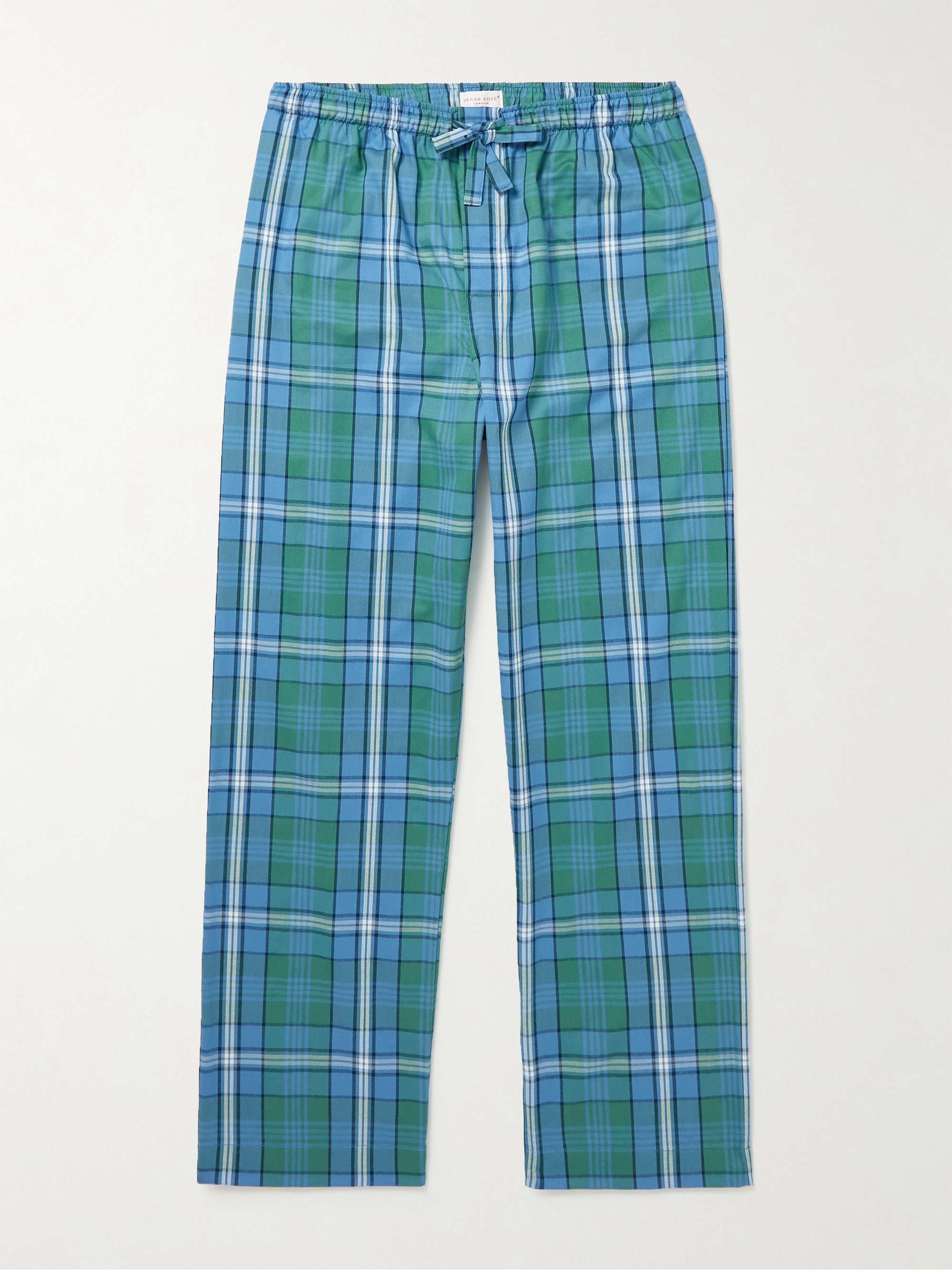 DEREK ROSE Ranga Checked Brushed-Cotton Pyjama Trousers