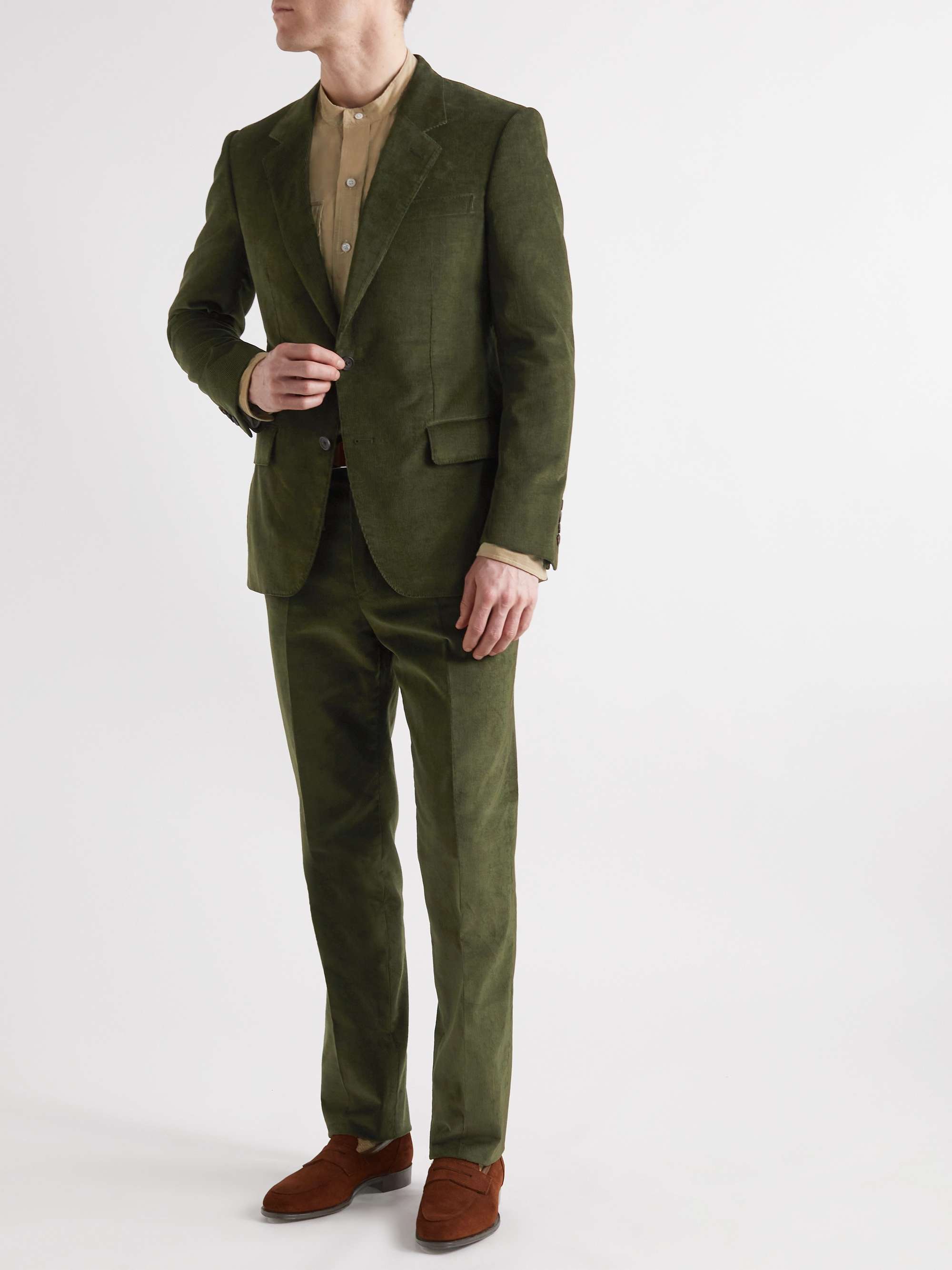 KINGSMAN Eggsy Slim-Fit Cotton and Cashmere-Blend Corduroy Suit Trousers