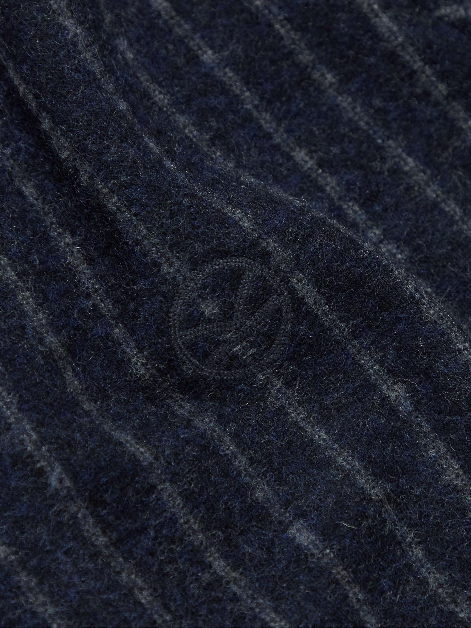 KINGSMAN Striped Brushed Wool-Jersey Jacket