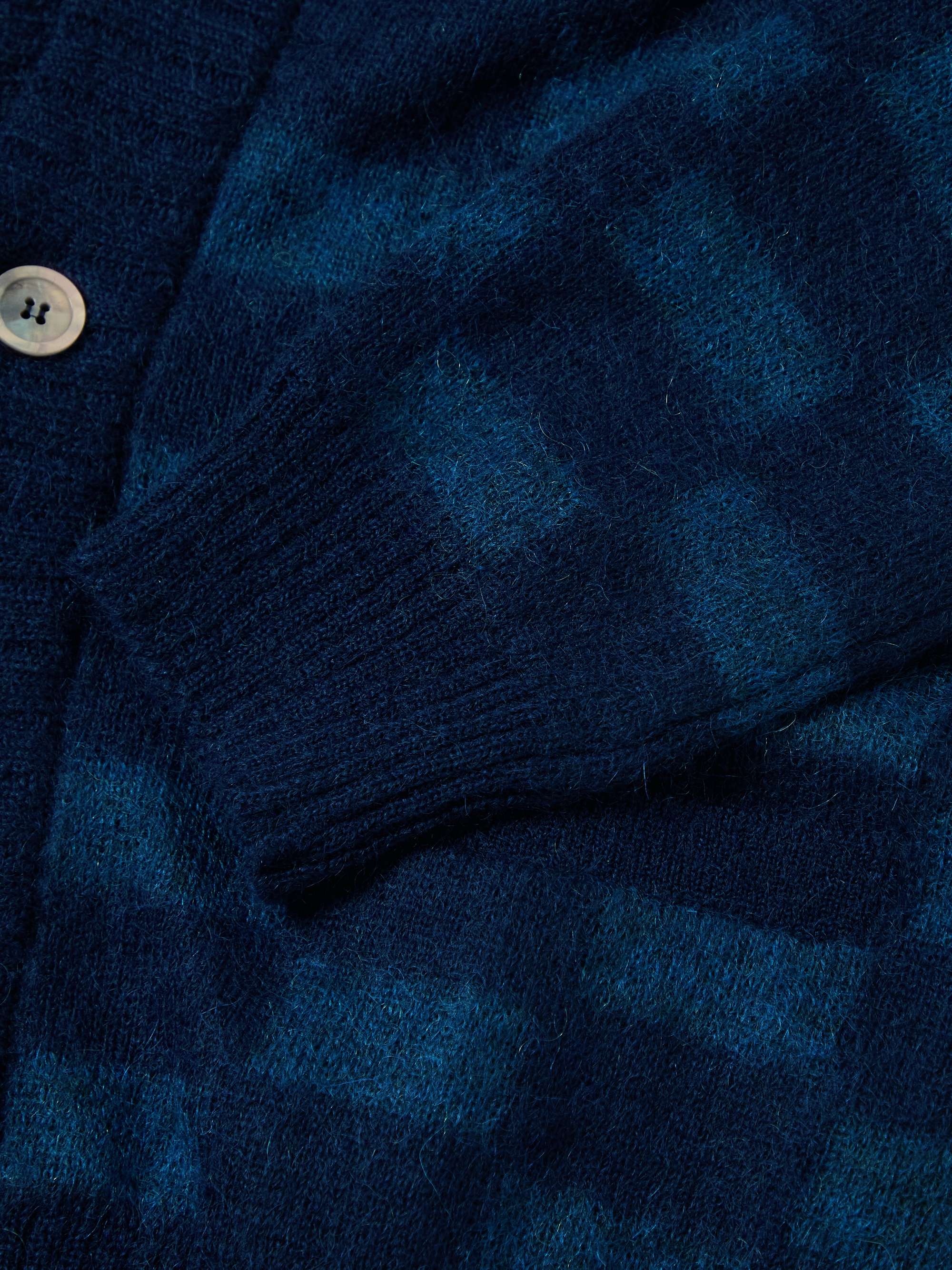 BLUE BLUE JAPAN Checked Mohair-Blend Cardigan
