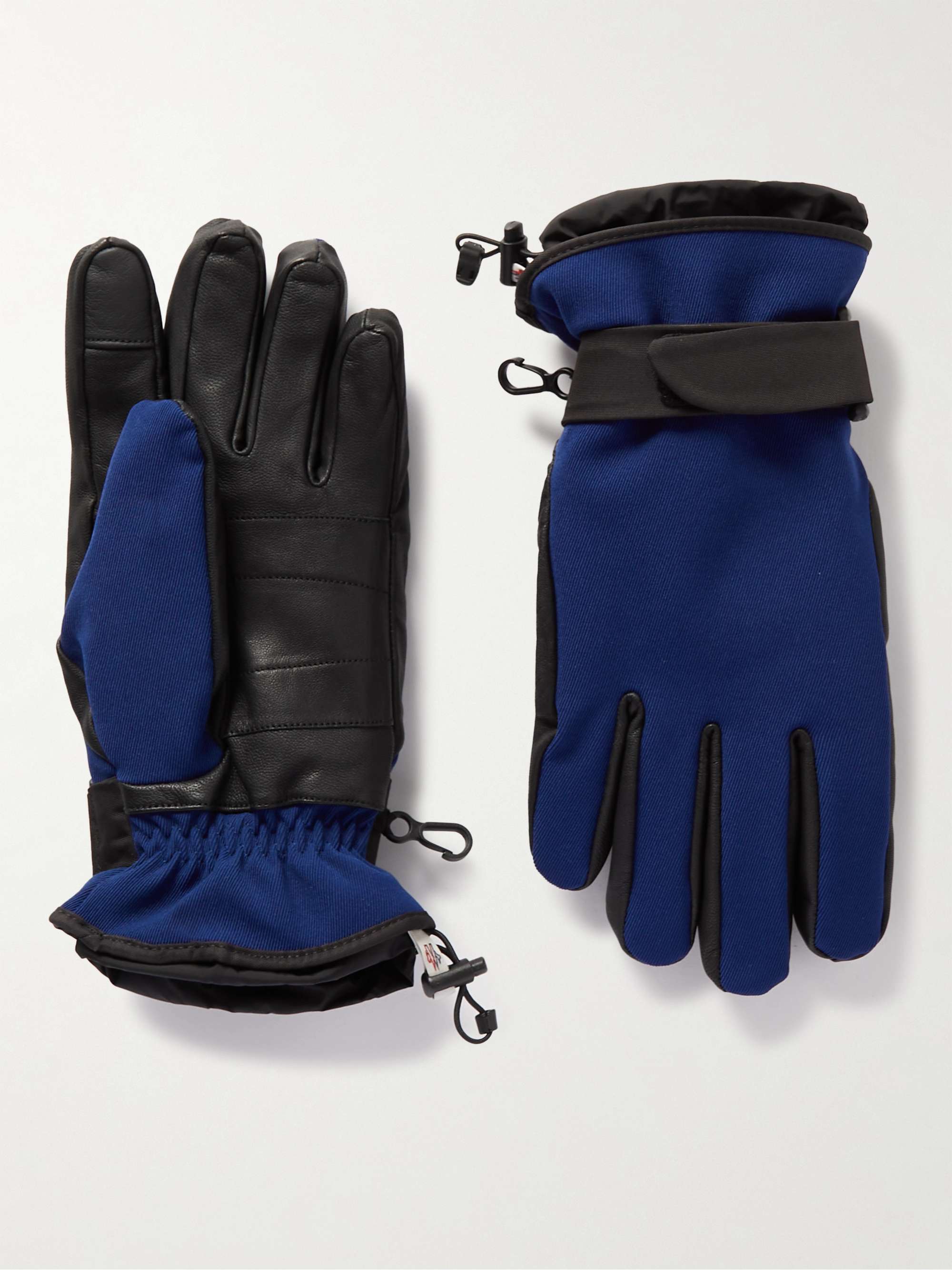 MONCLER GRENOBLE Fleece-Lined Leather and Stretch-Twill Ski Gloves