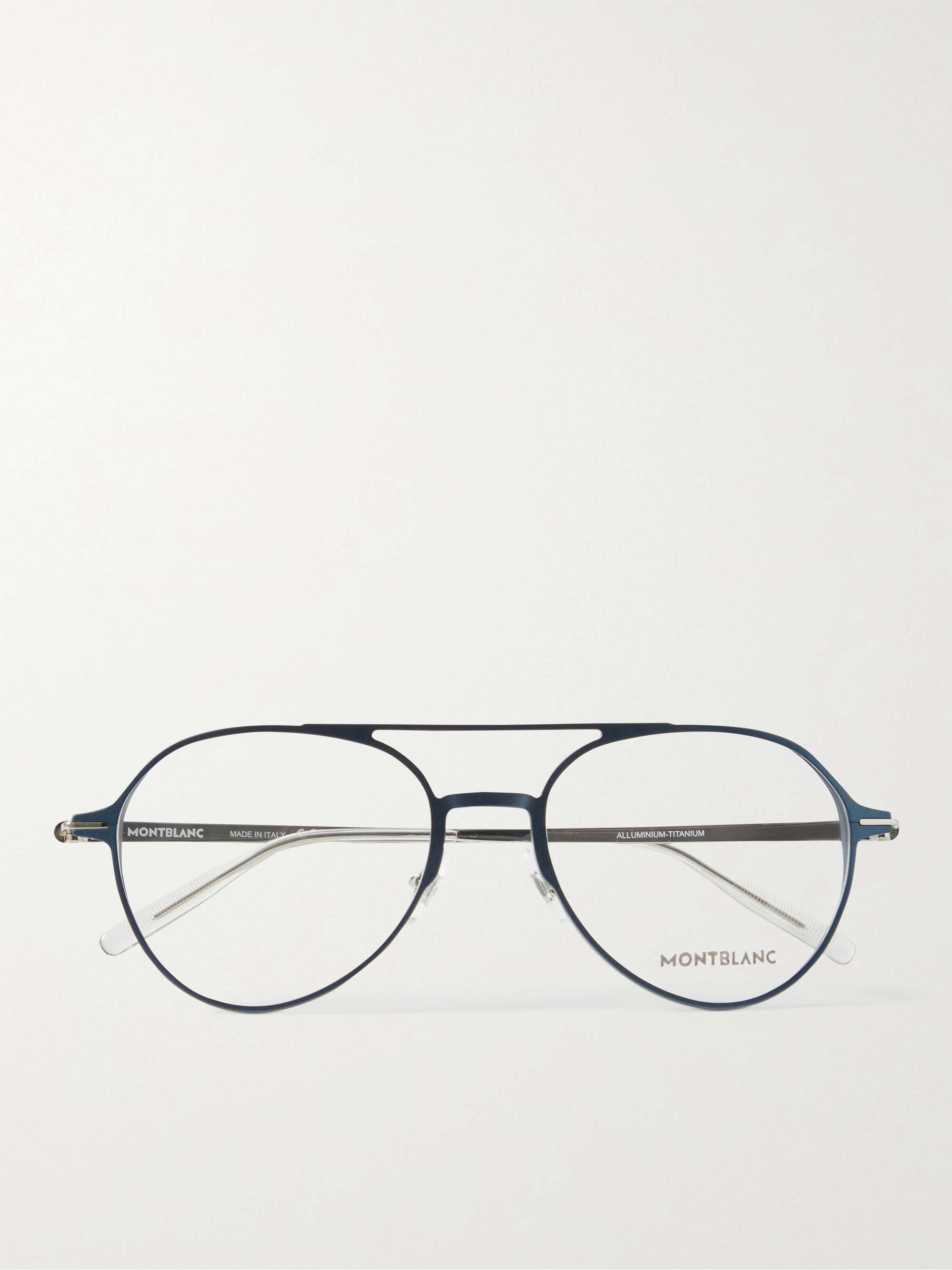 MONTBLANC Aviator-Style Acetate and Silver-Tone Optical Glasses