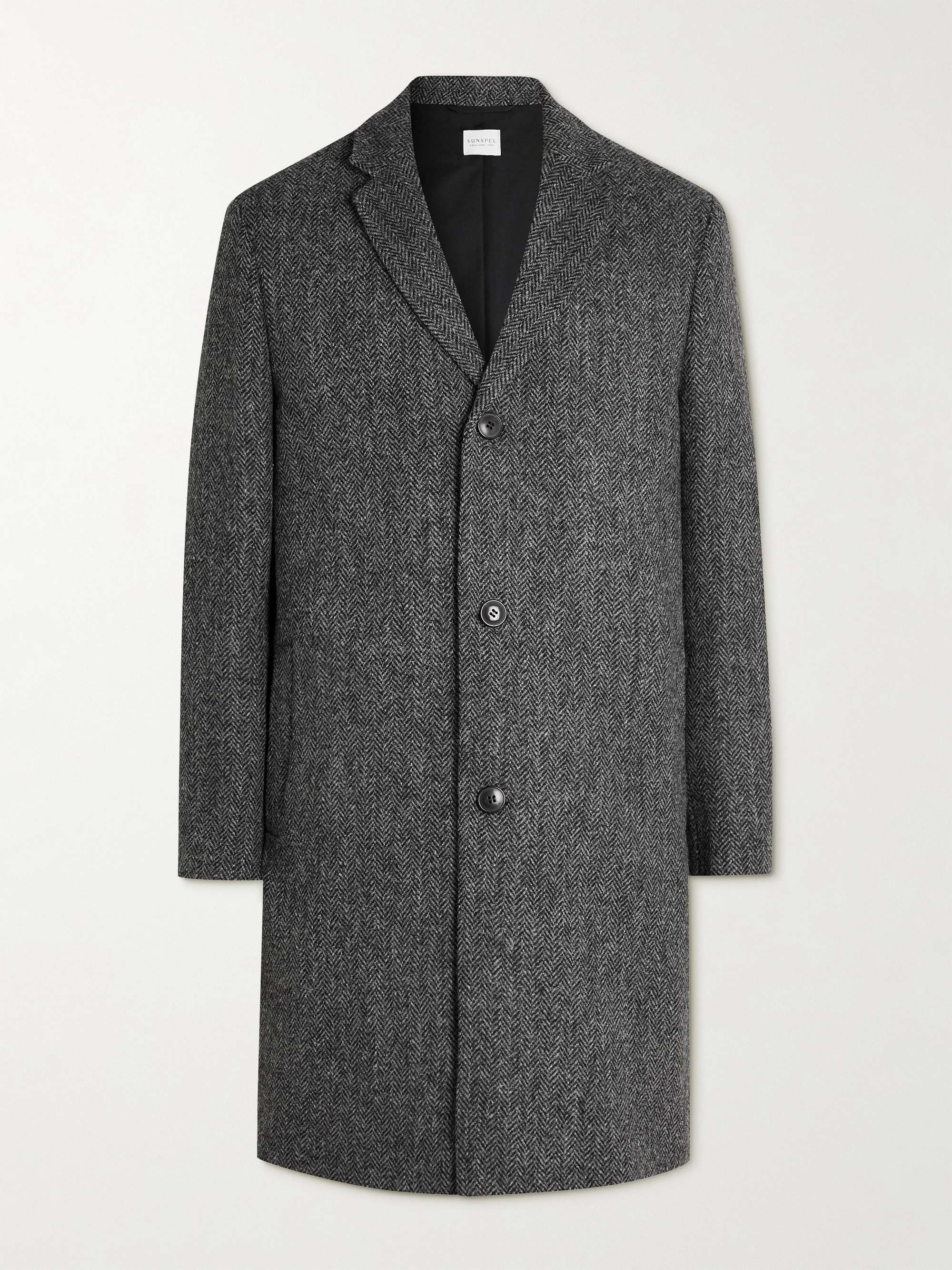 SUNSPEL Herringbone Wool Coat