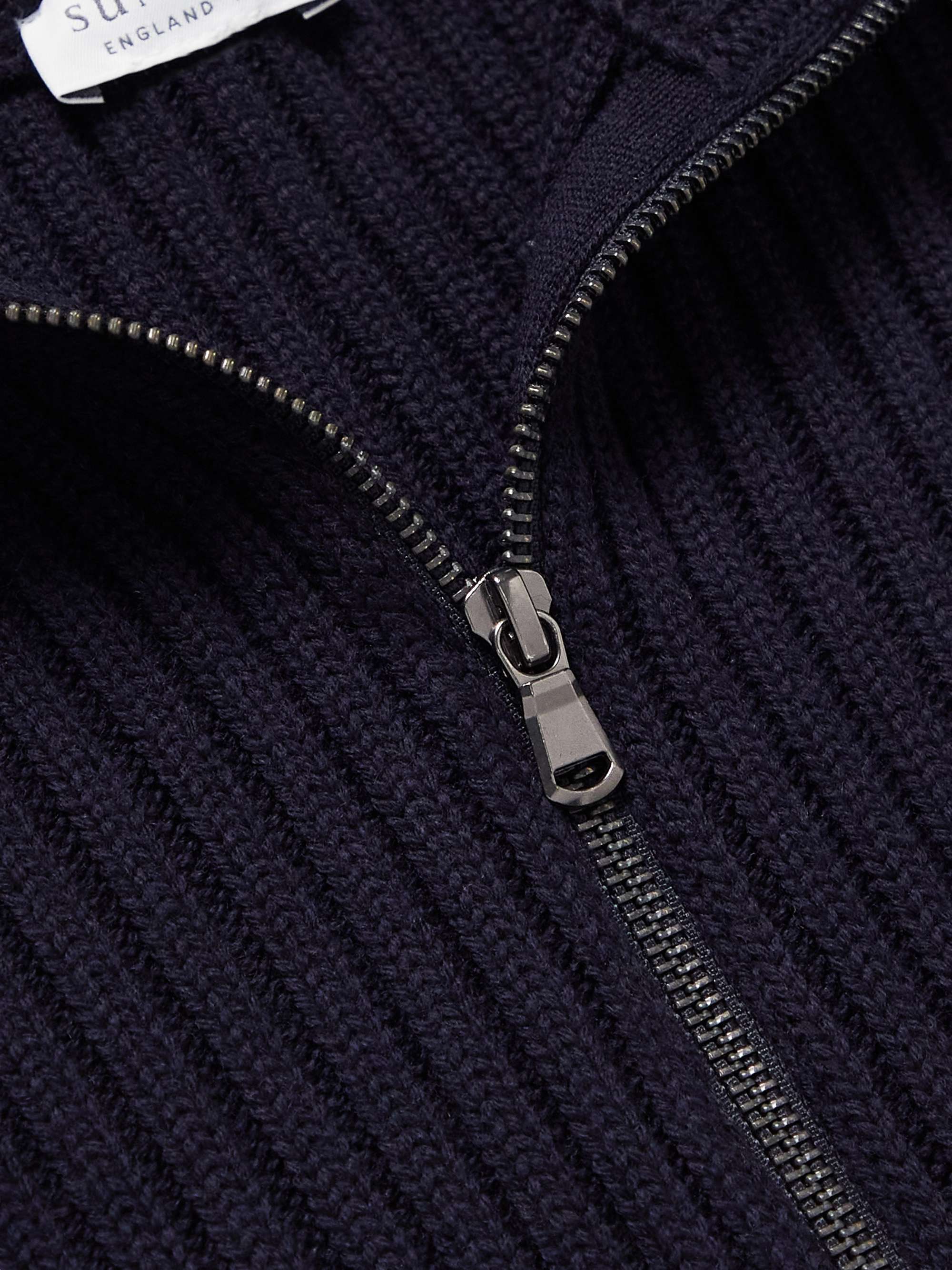 SUNSPEL Slim-Fit Ribbed Merino Wool Half-Zip Sweater