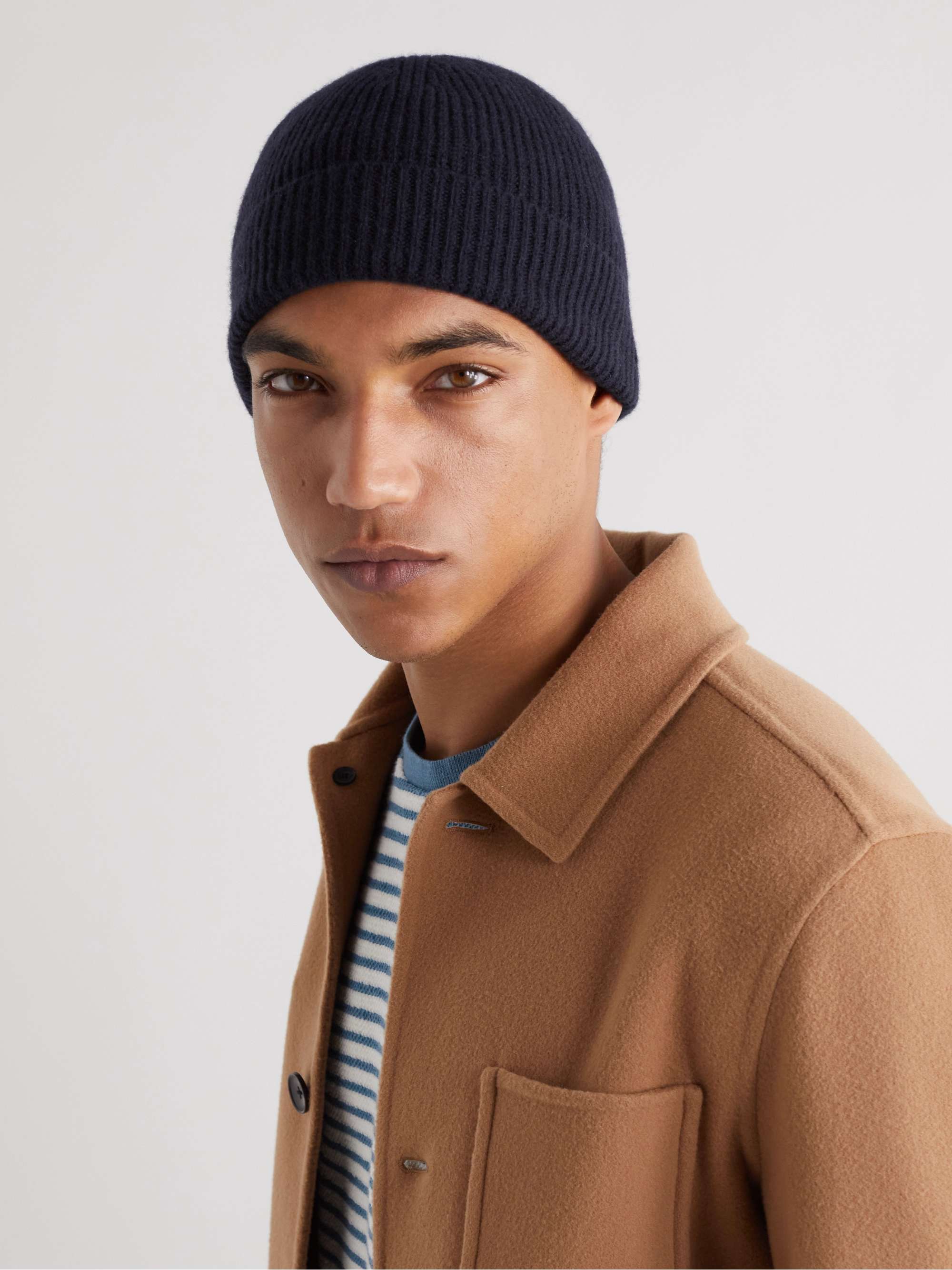 SUNSPEL Ribbed Recycled Cashmere Beanie