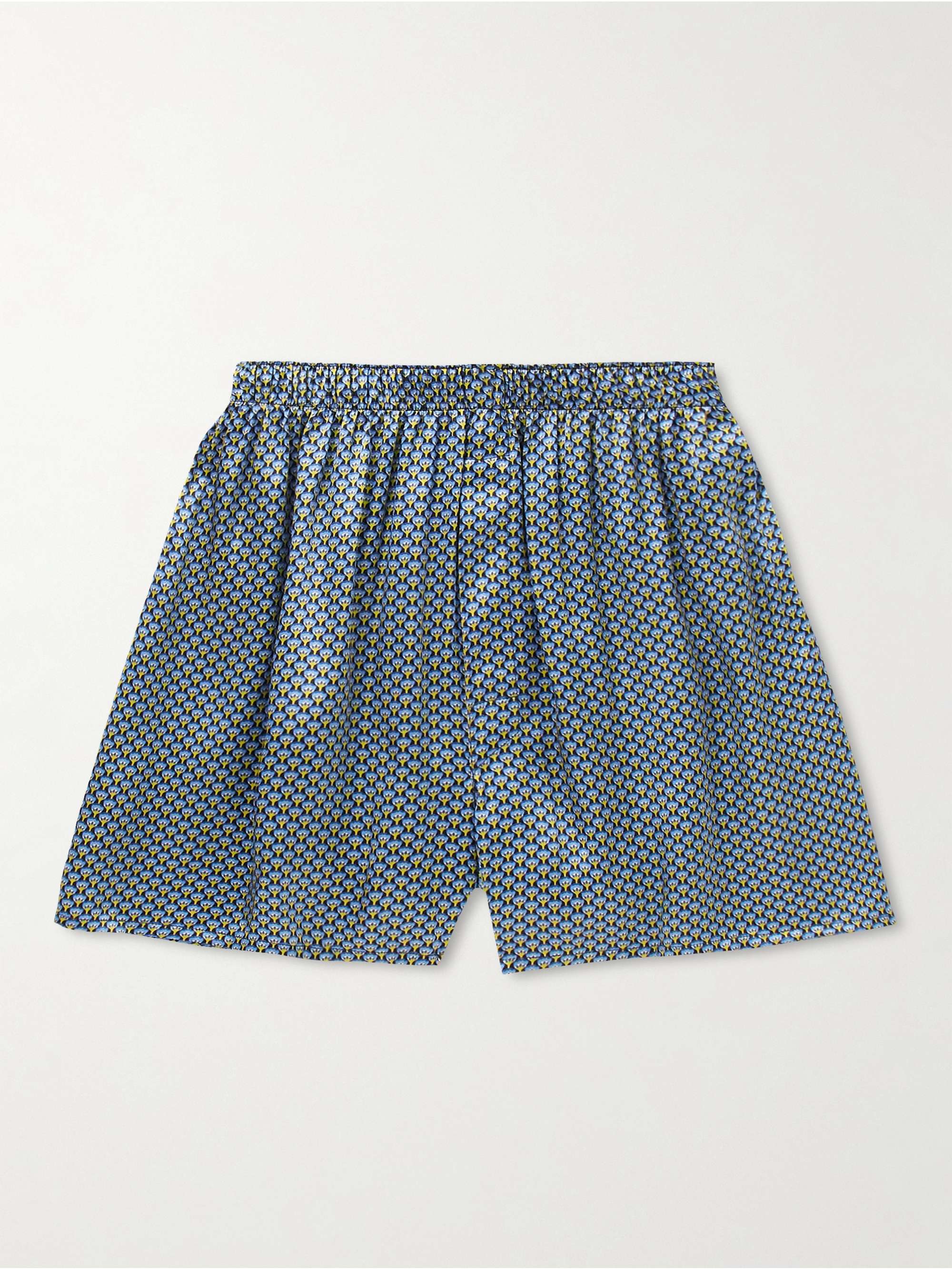 SUNSPEL Printed Silk-Satin Boxer Shorts