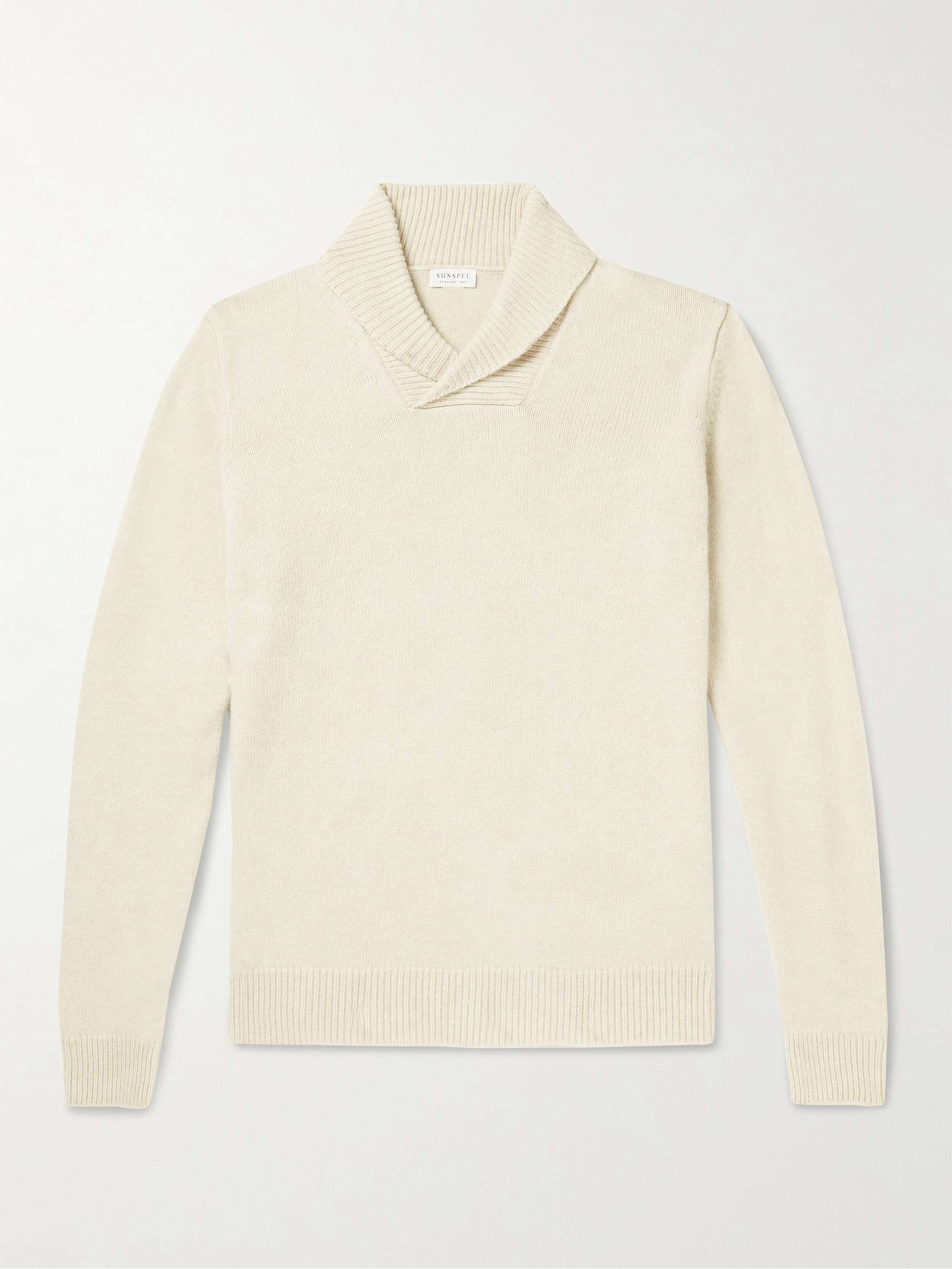 SUNSPEL Shawl-Collar Merino Wool and Cashmere-Blend Sweater