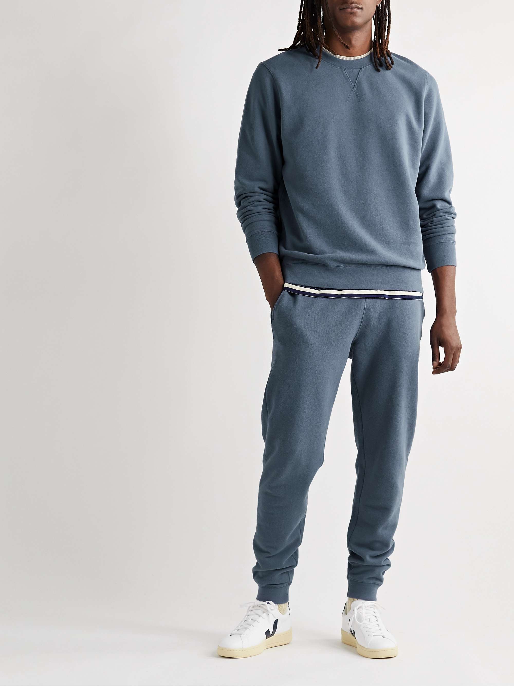SUNSPEL Tapered Brushed Cotton-Jersey Sweatpants