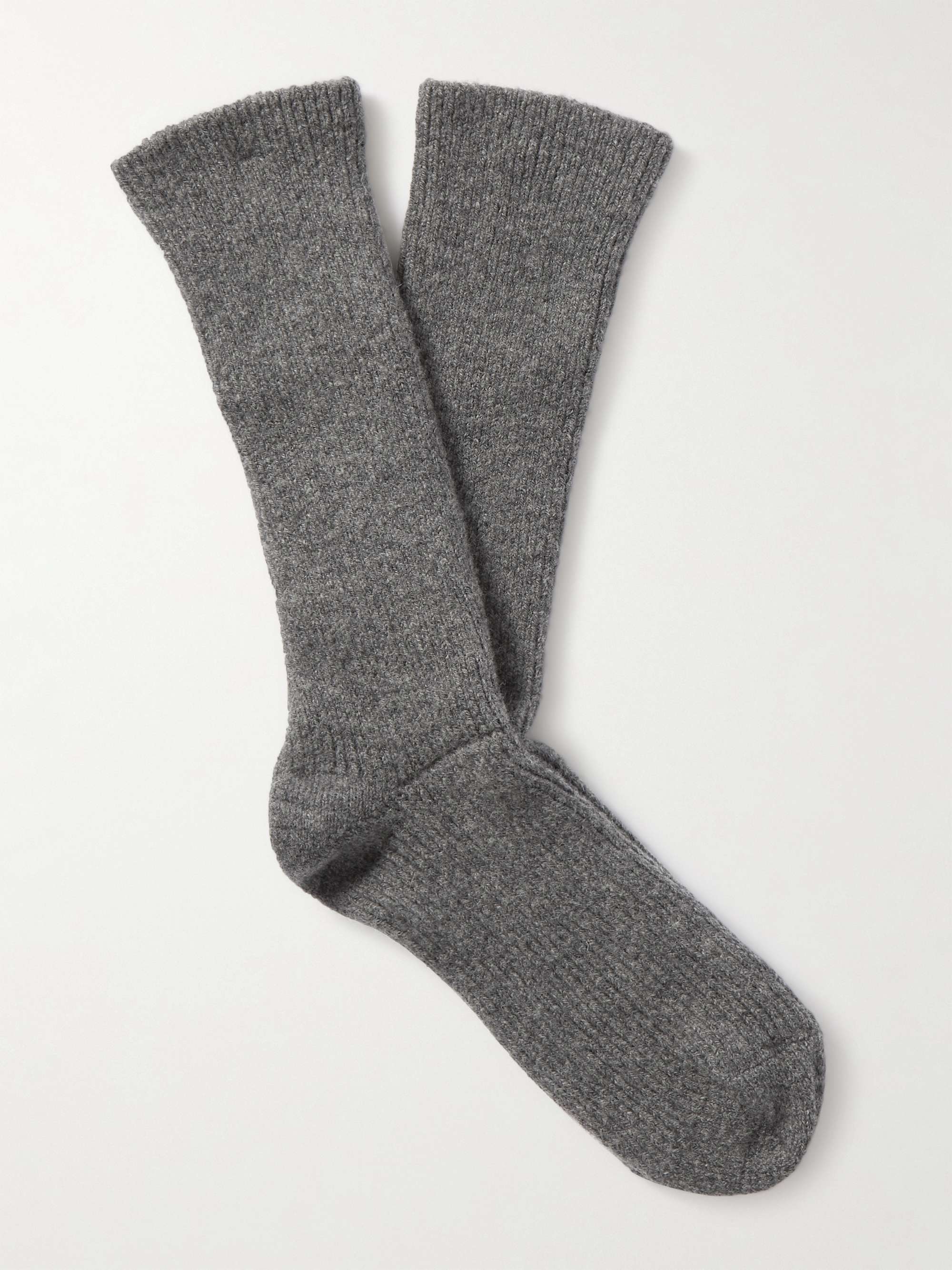ANONYMOUS ISM Ribbed Wool-Blend Socks