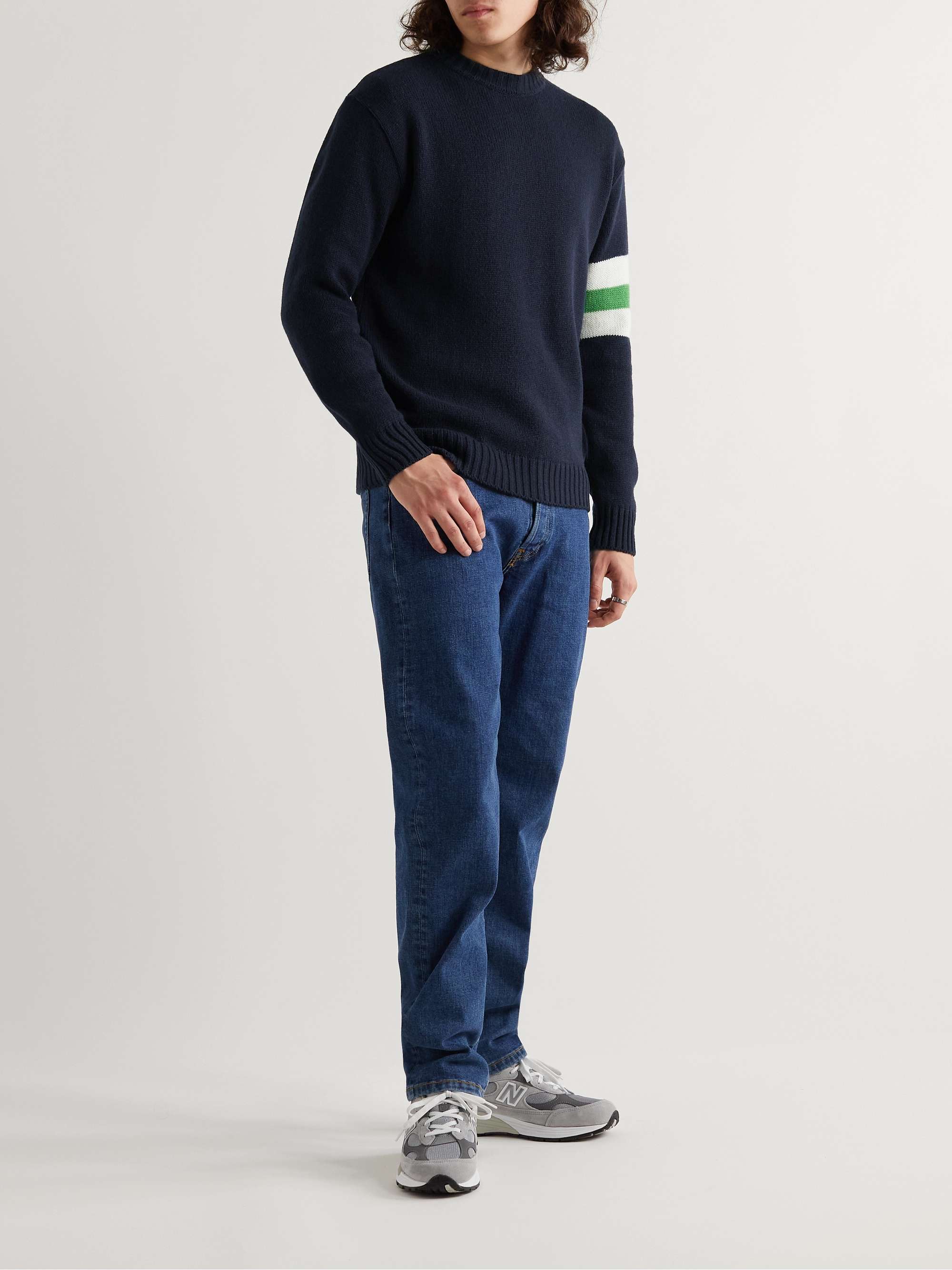 ANONYMOUS ISM Slim-Fit Striped Wool Sweater