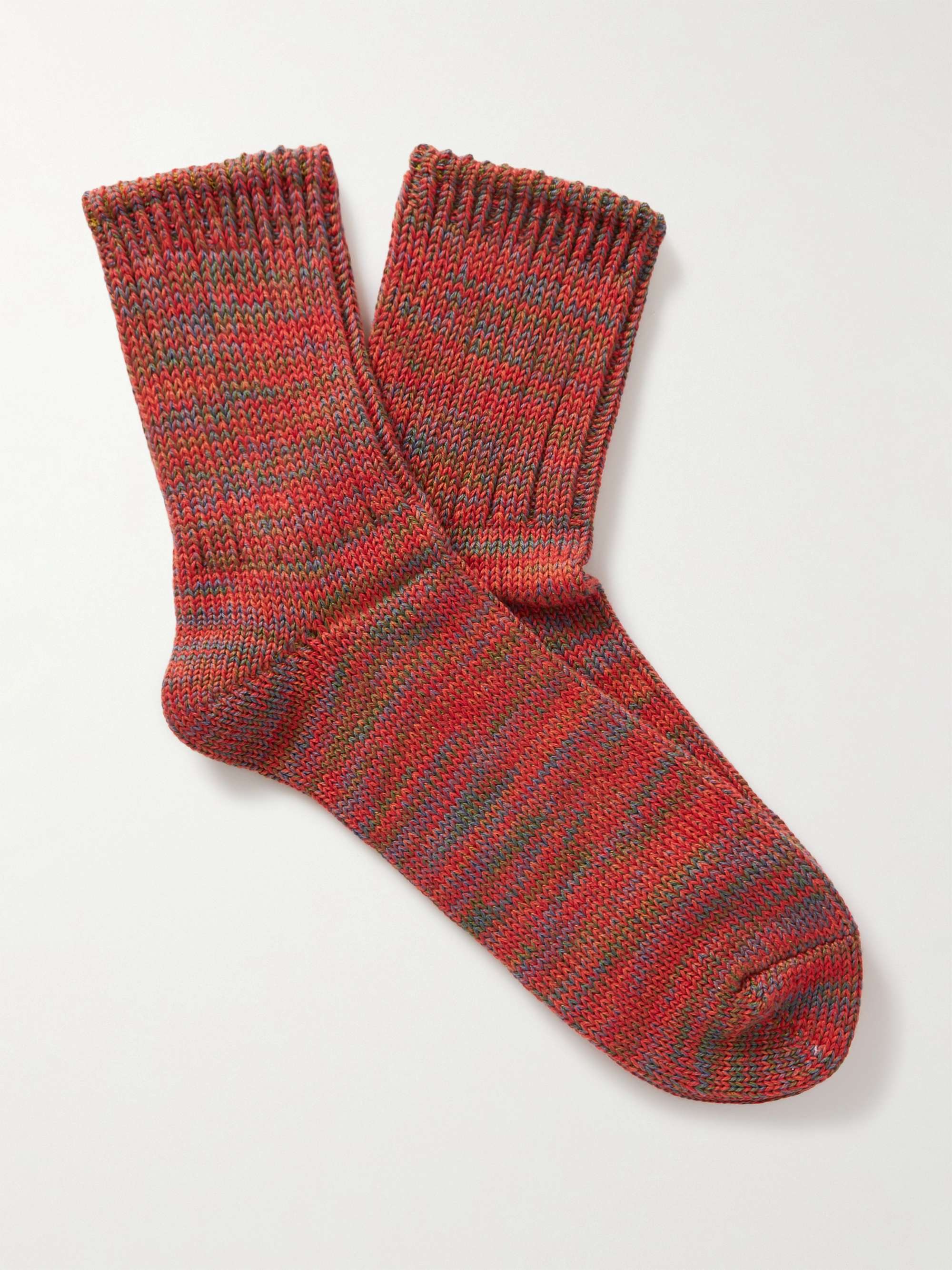 ANONYMOUS ISM Ribbed Cotton-Blend Socks