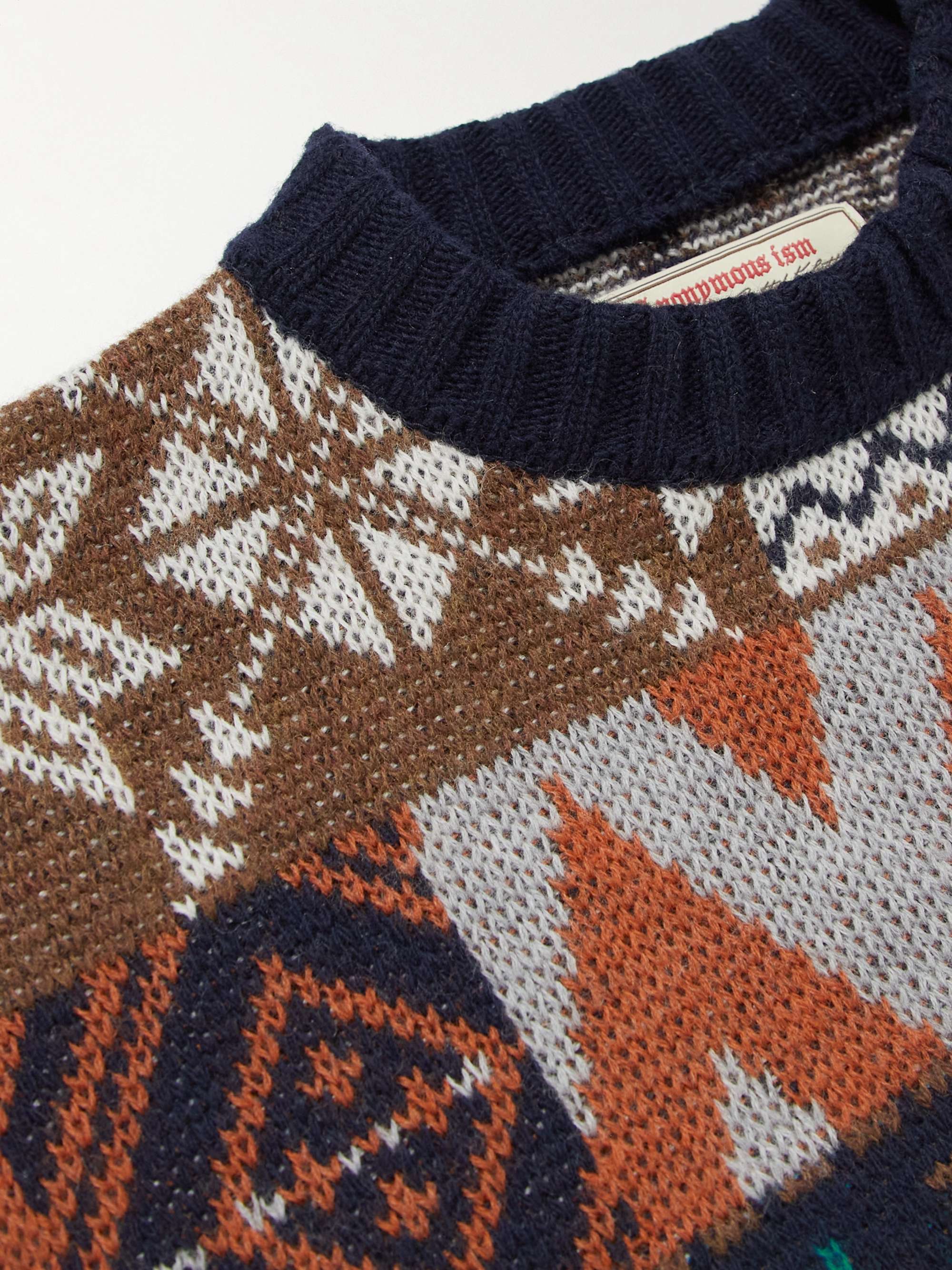 ANONYMOUS ISM Fair Isle Wool-Blend Sweater