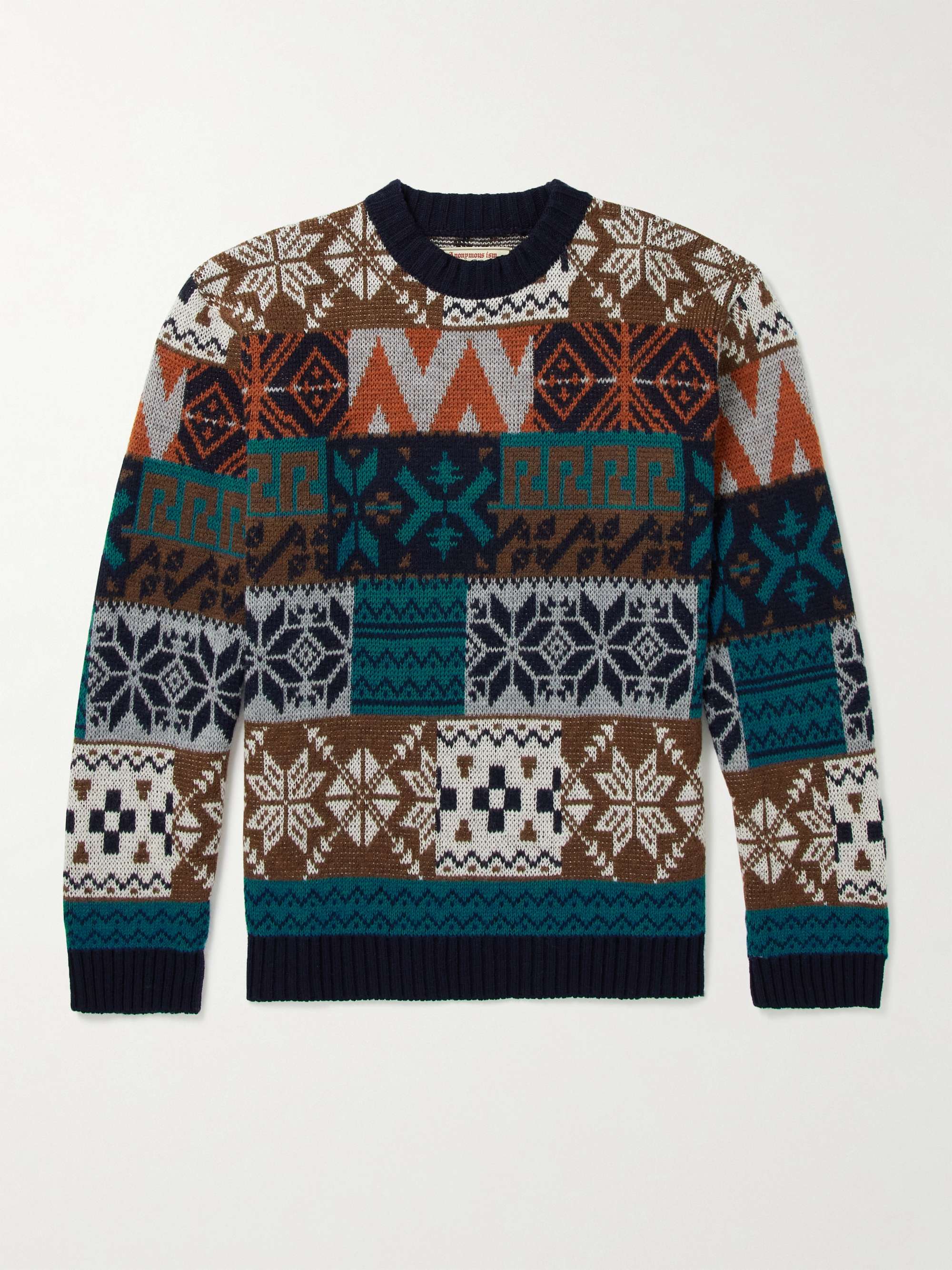 ANONYMOUS ISM Fair Isle Wool-Blend Sweater