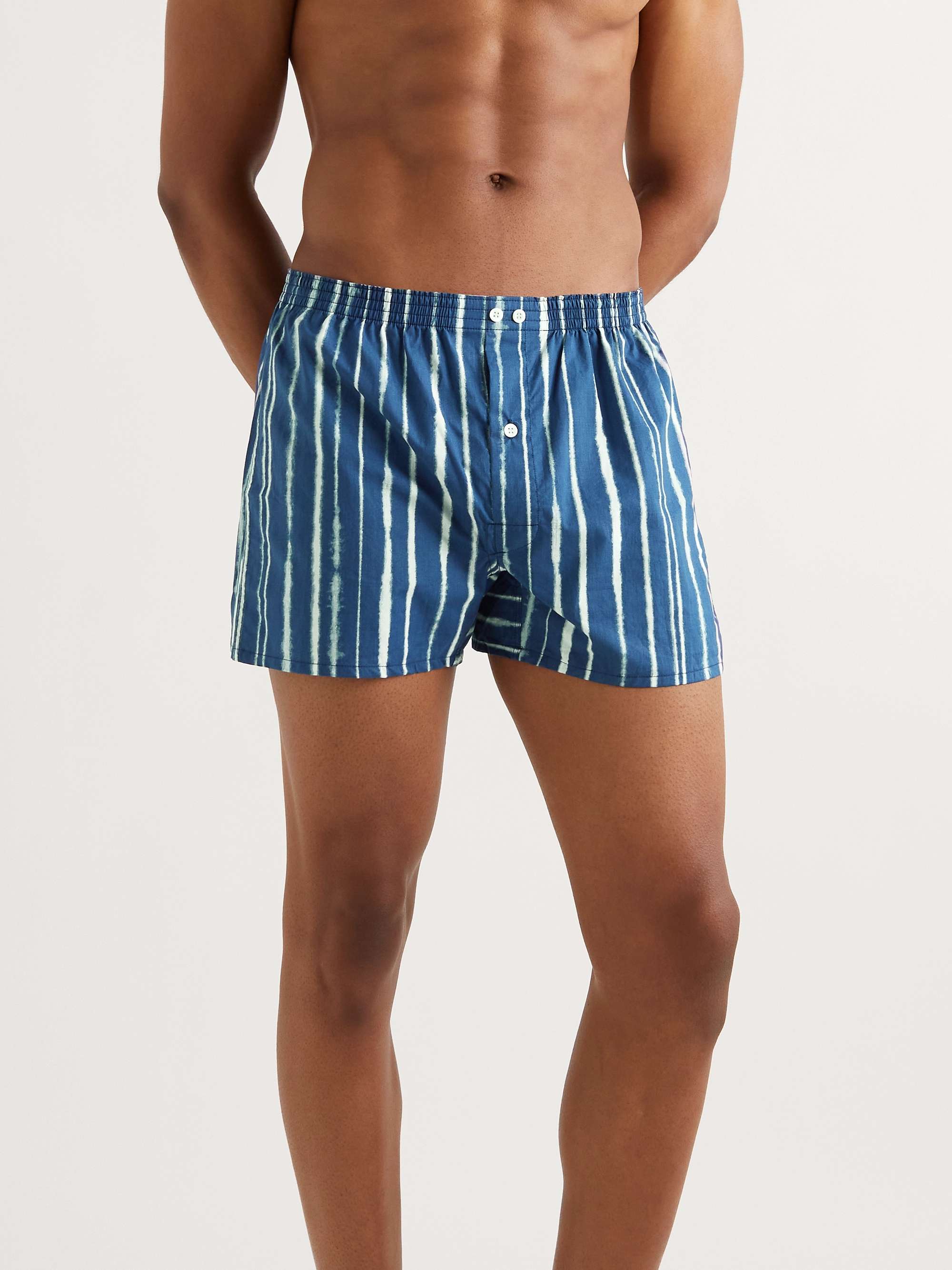 ANONYMOUS ISM Slim-Fit Striped Cotton Boxer Shorts