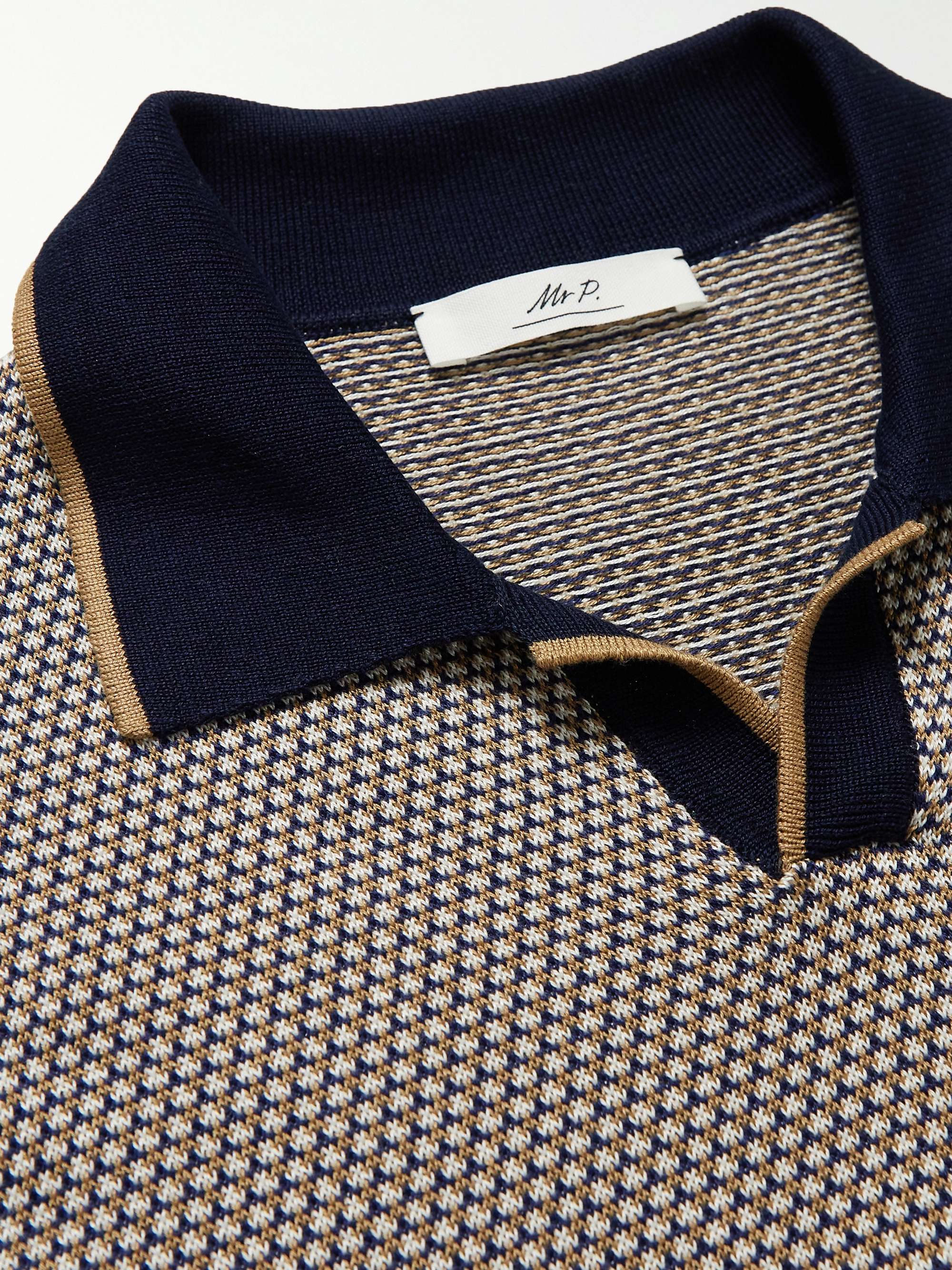 MR P. Slim-Fit Honeycomb-Knit Organic Cotton Polo Shirt