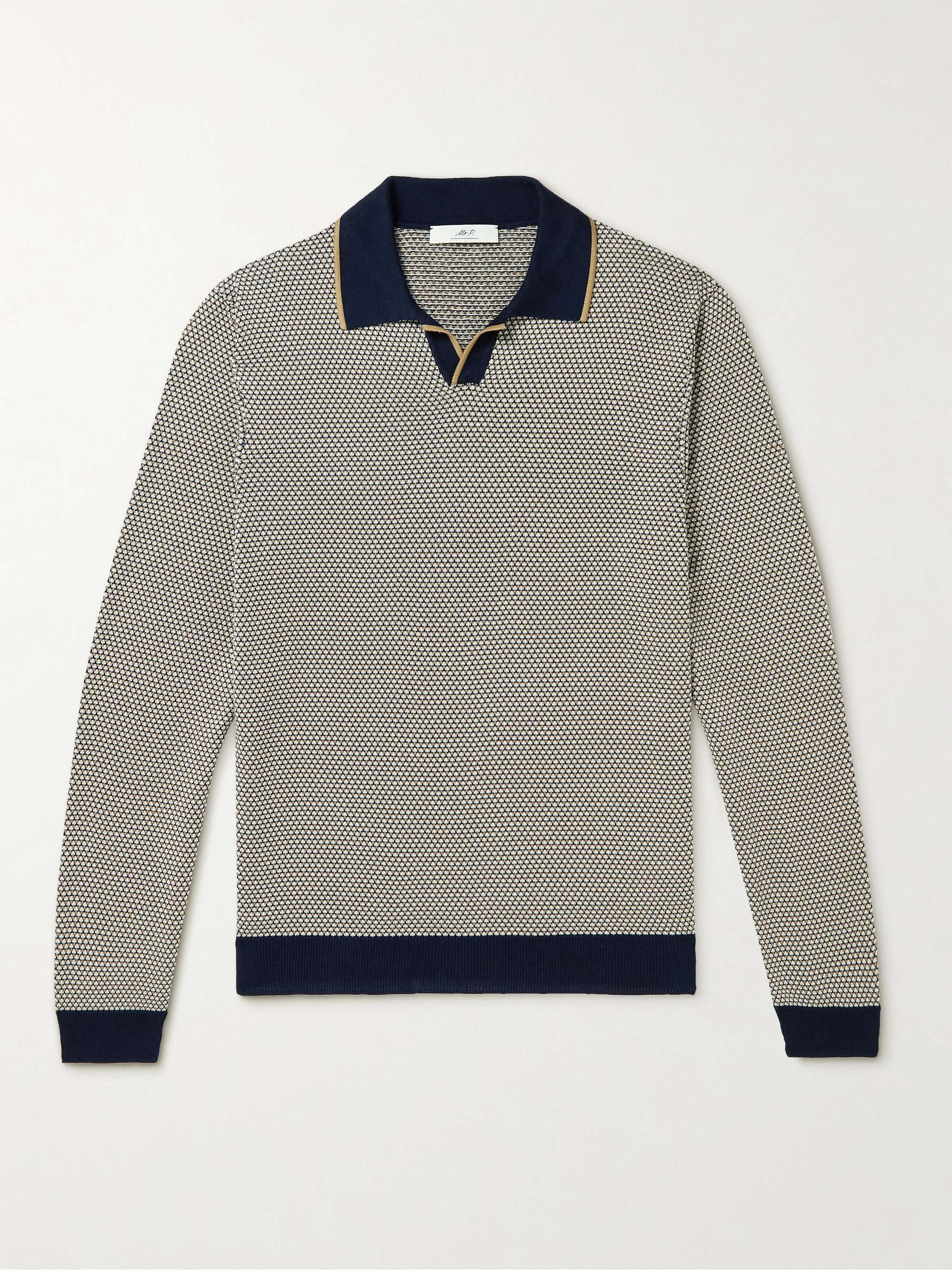 MR P. Slim-Fit Honeycomb-Knit Organic Cotton Polo Shirt
