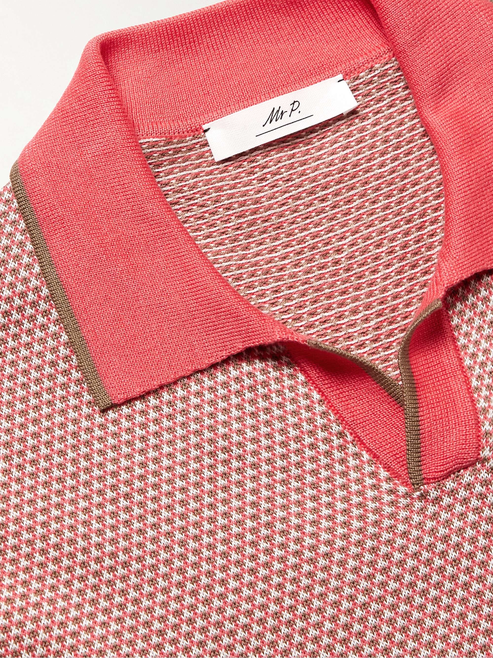 MR P. Slim-Fit Honeycomb-Knit Cotton Polo Shirt
