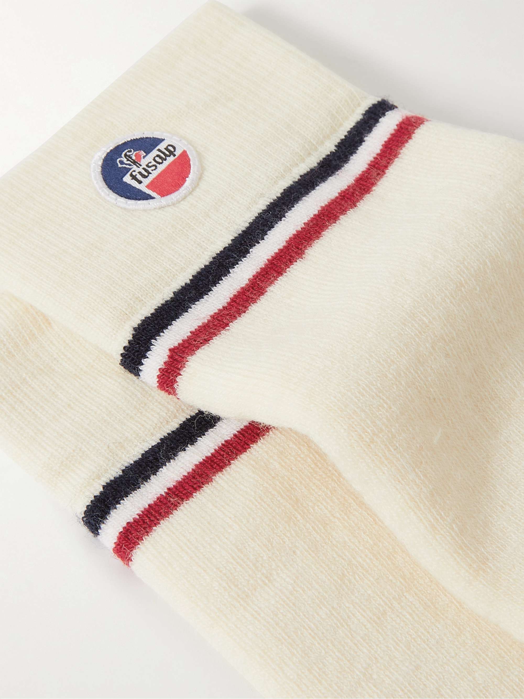 FUSALP Lodge Logo-Appliquéd Striped Wool-Blend Ski Socks