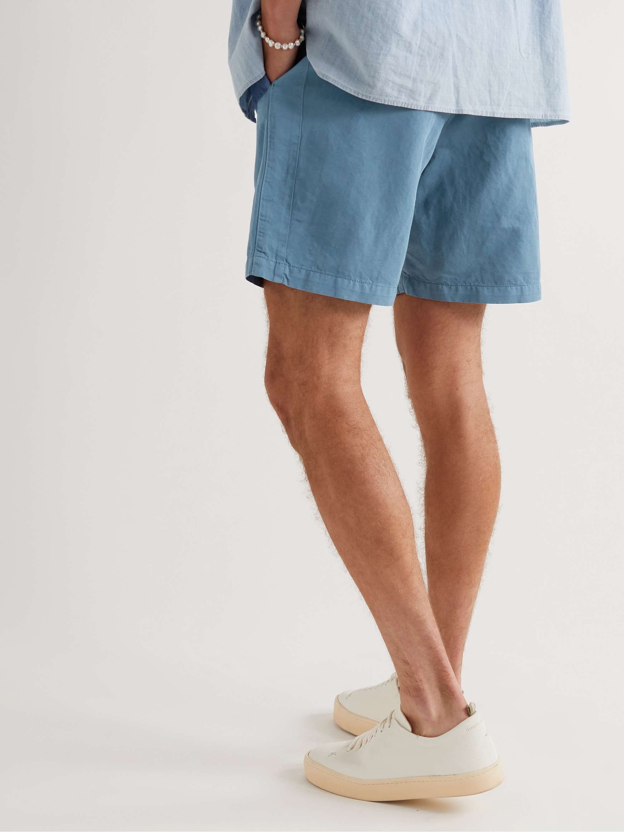 MR P. Cotton and Linen-Blend Twill Drawstring Shorts
