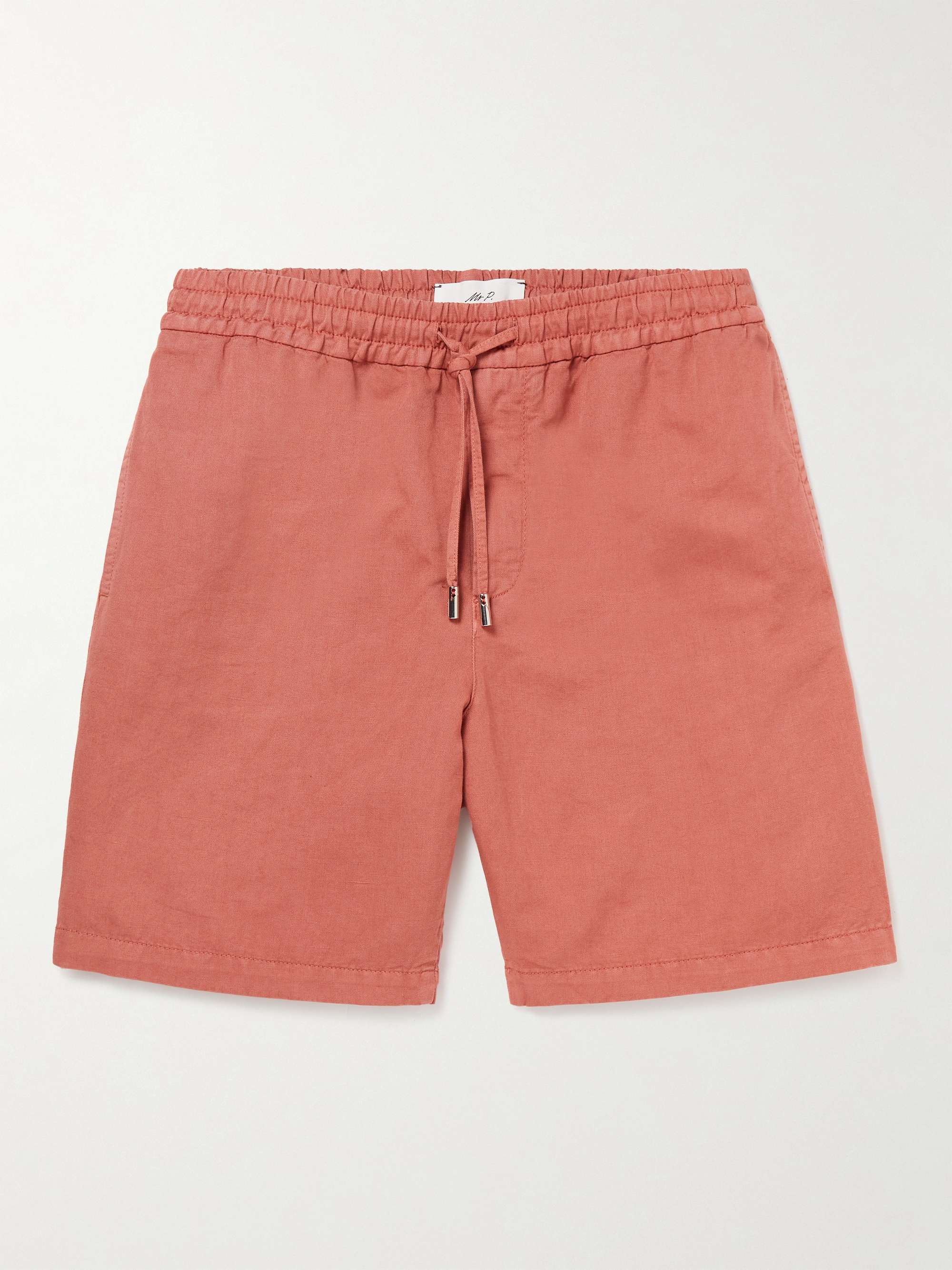 MR P. Straight-Leg Cotton and Linen-Blend Twill Drawstring Shorts