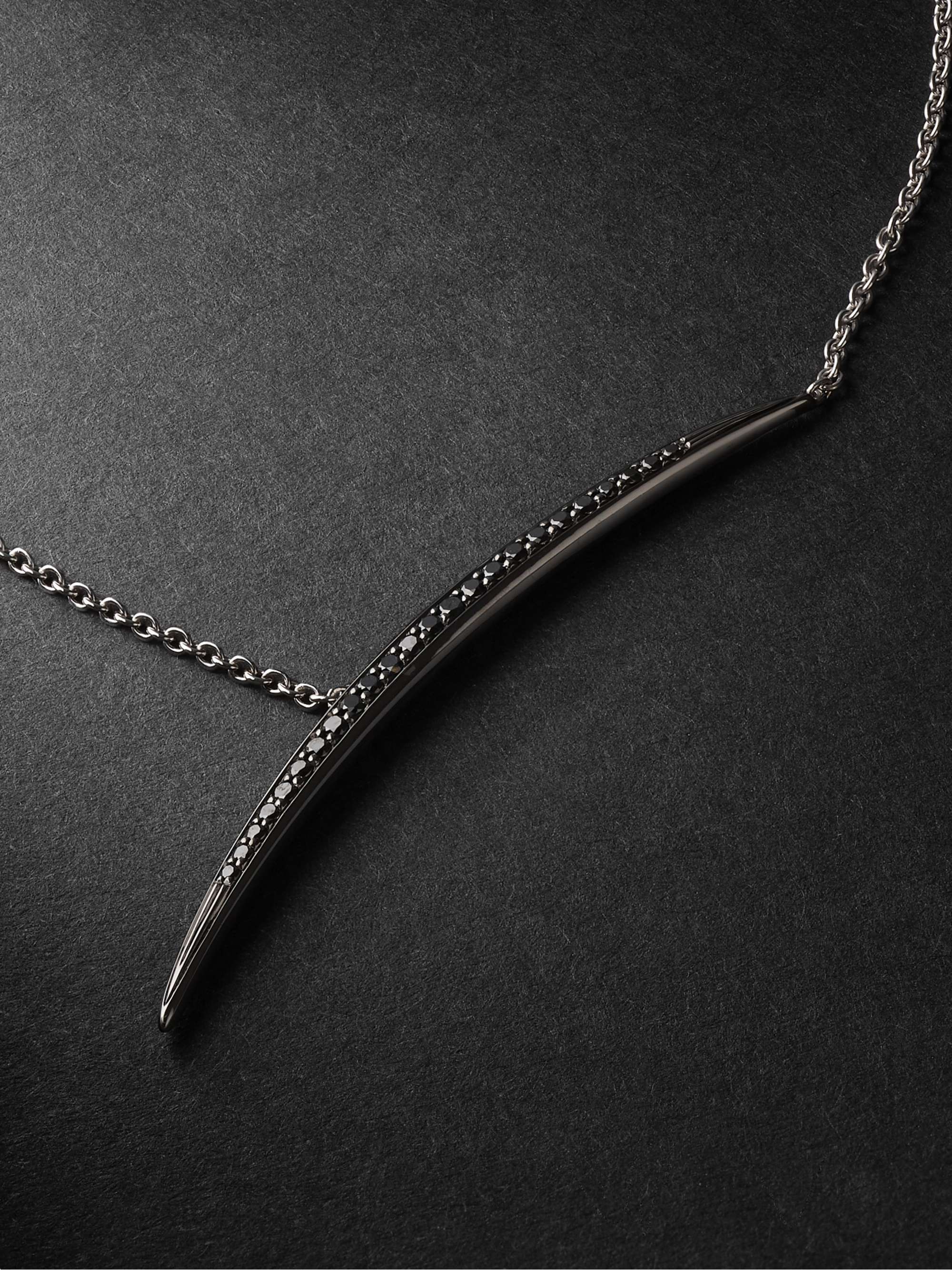 SHAUN LEANE Armis Rhodium-Plated Diamond Necklace